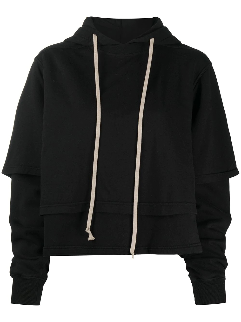 layered drawstring hoodie - 1