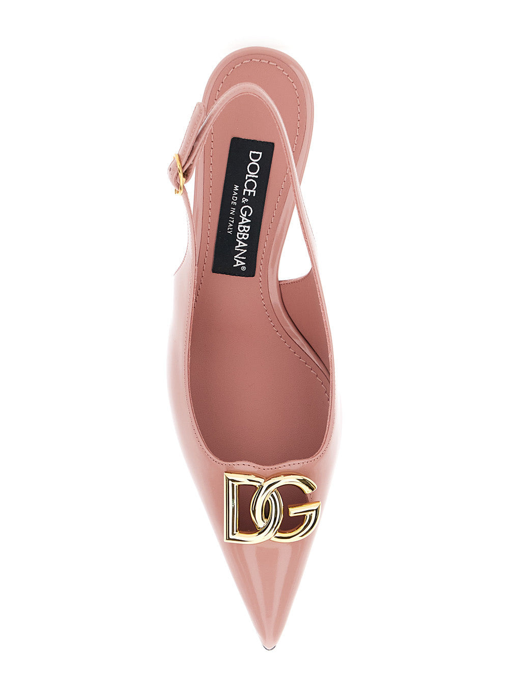 Dolce & Gabbana Women Pink Slingback Pumps With Logo Plaque On The Front In Leather Woman - 4