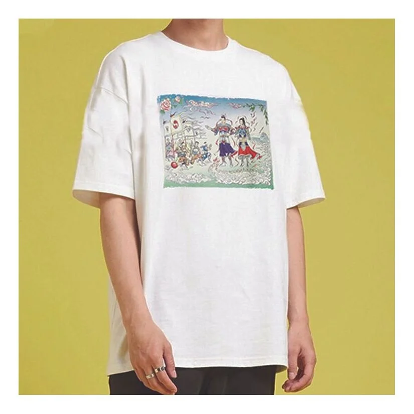 Men's Converse Flame Series Printing Short Sleeve White 10021404-102 - 1