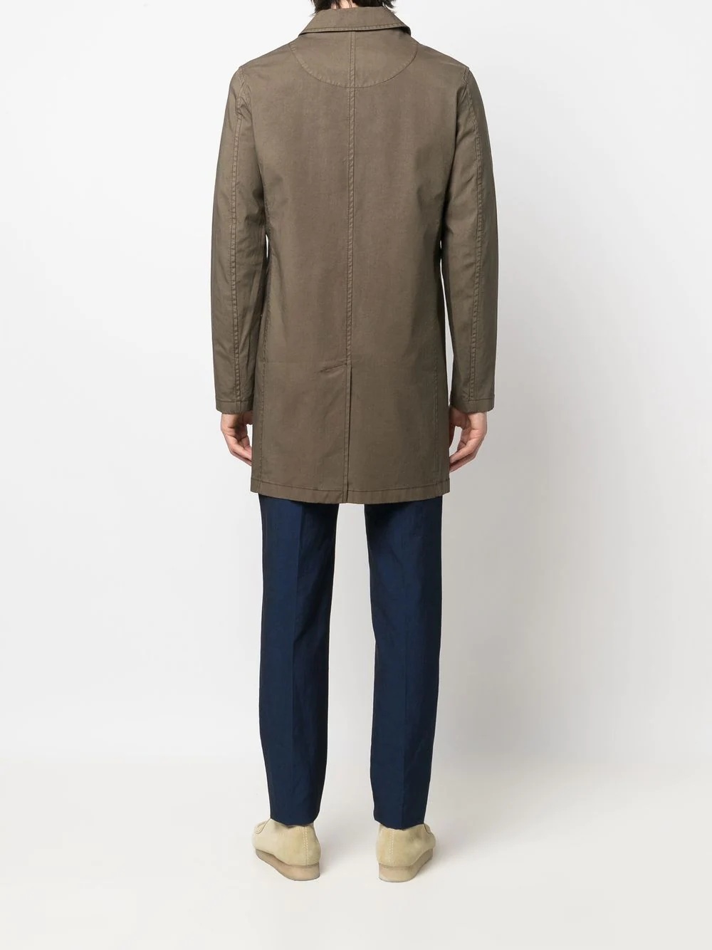 button-down trench coat - 4