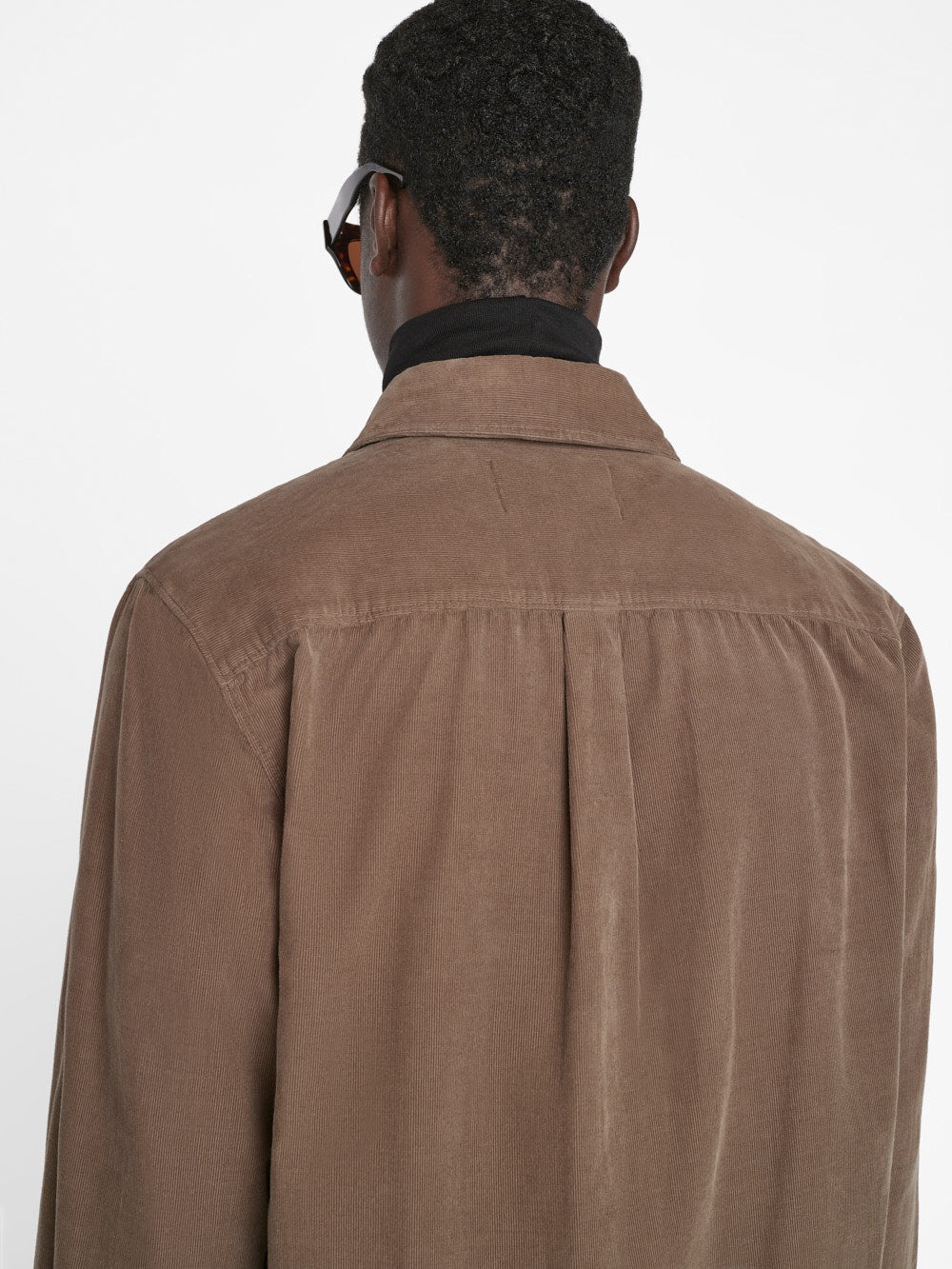 Double Pocket Micro Corduroy Shirt in Mocha - 6