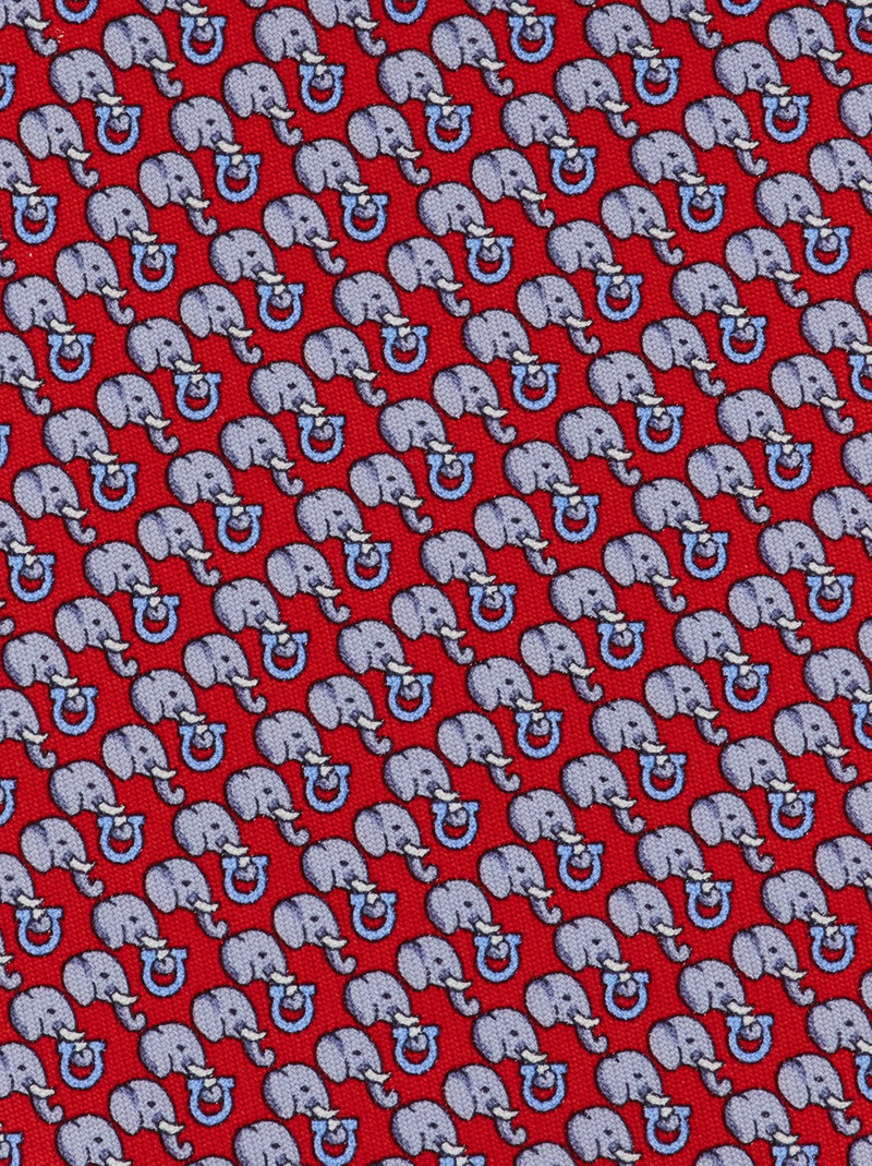 FERRAGAMO Elephant print silk tie outlook