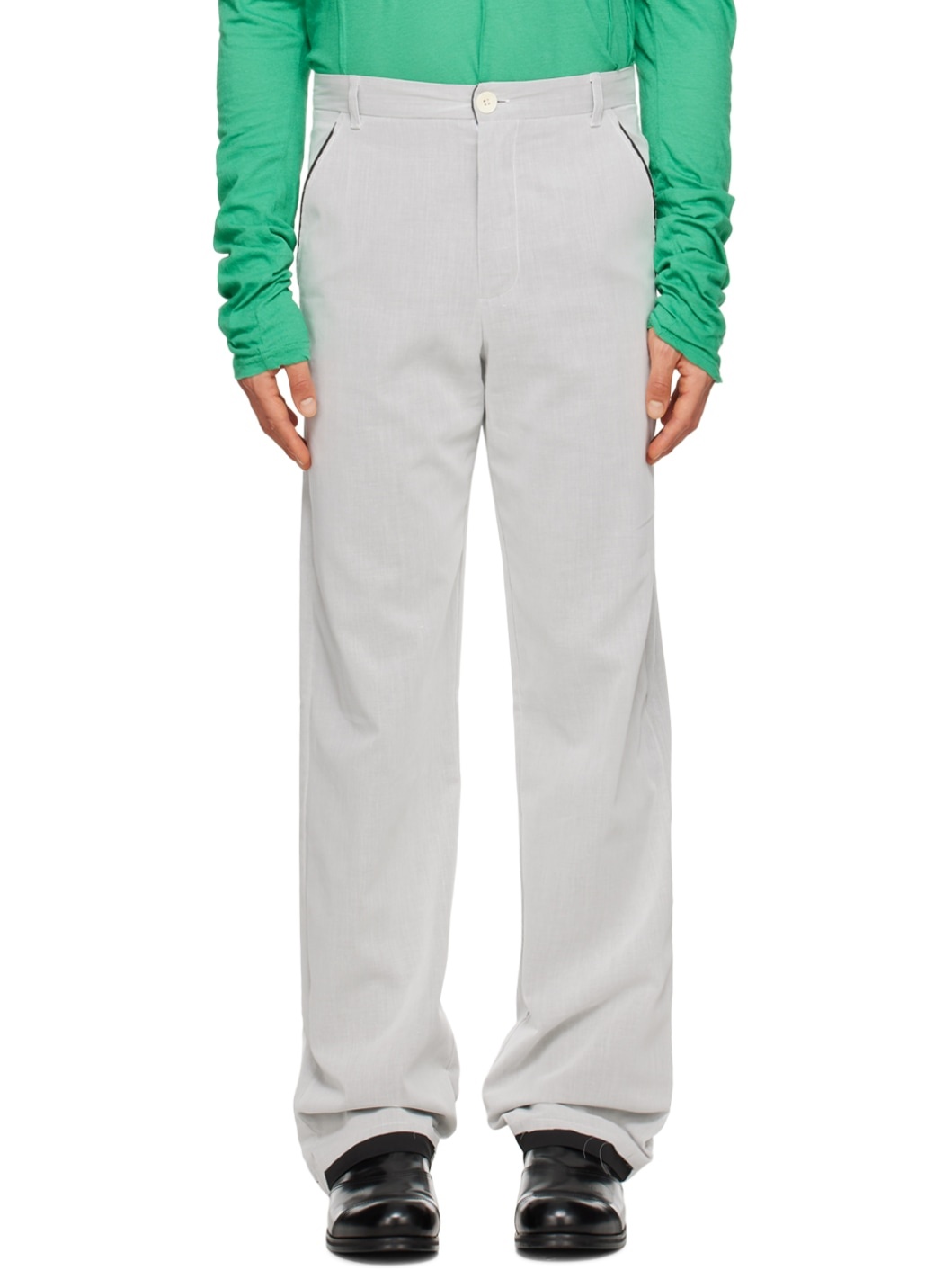 SSENSE Exclusive Gray Sunset Trousers - 1