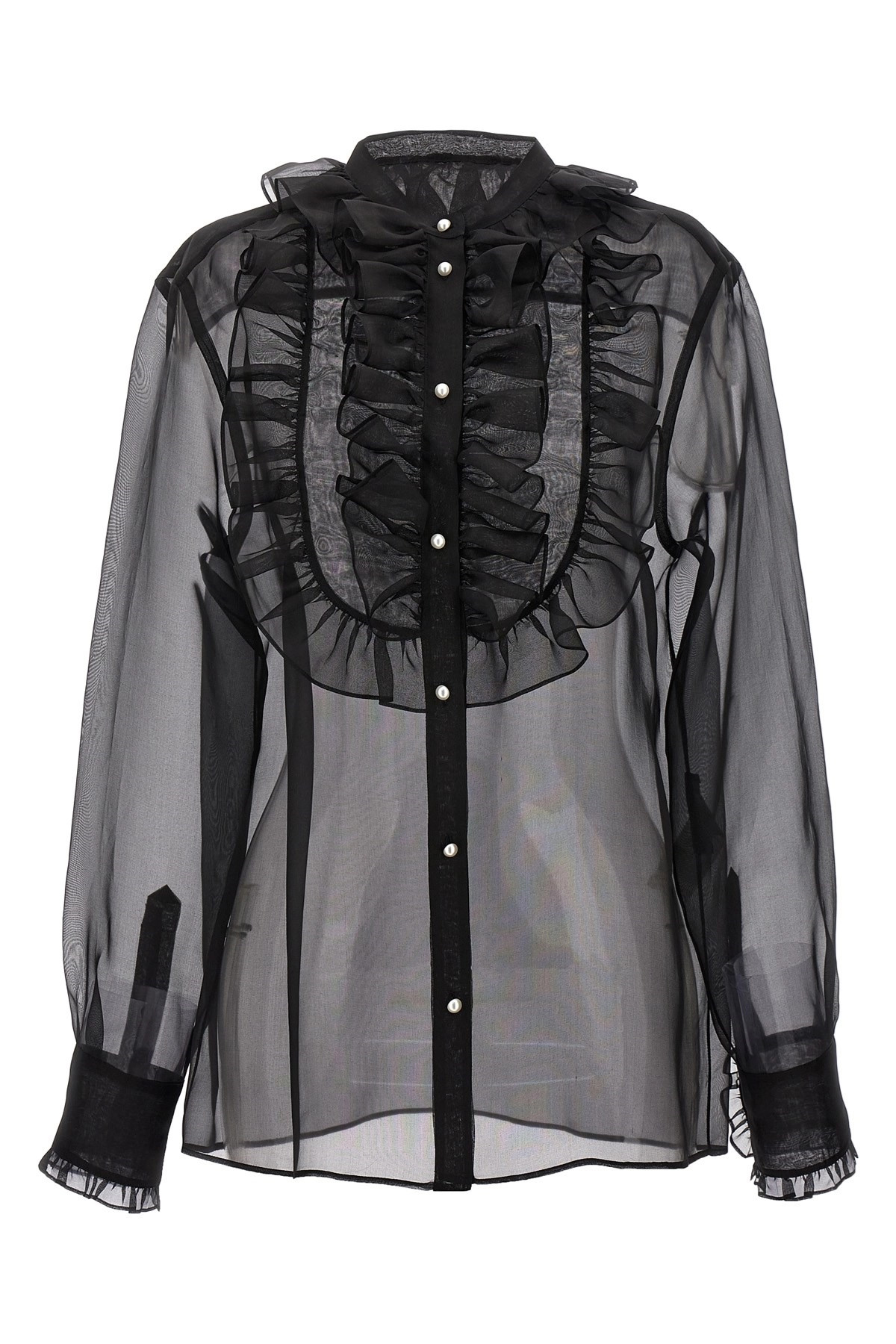 Plastron and ruffle shirt - 1