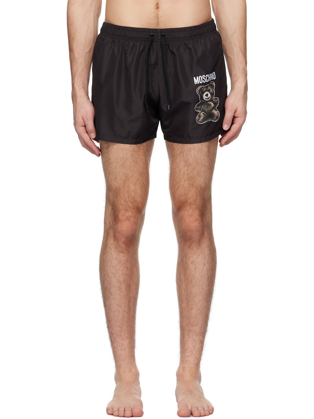 Black 'Moschino' Teddy Bear Swim Shorts - 1