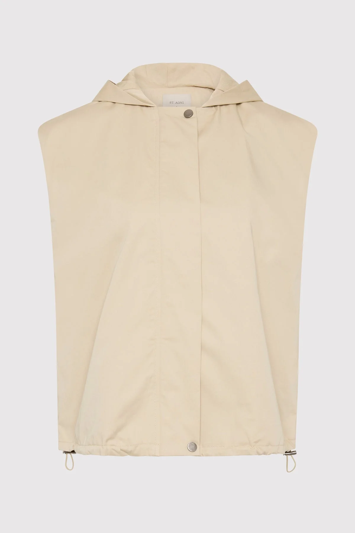 Cotton Sleeveless Parka - Champagne - 1