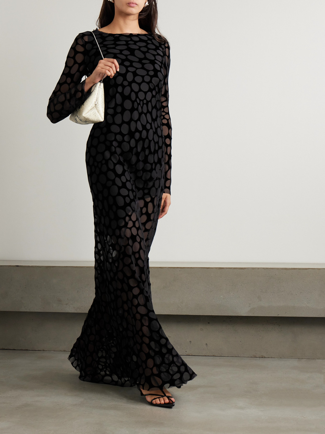 Pebbles Polka-dot Devoré-chiffon Maxi Dress - 2