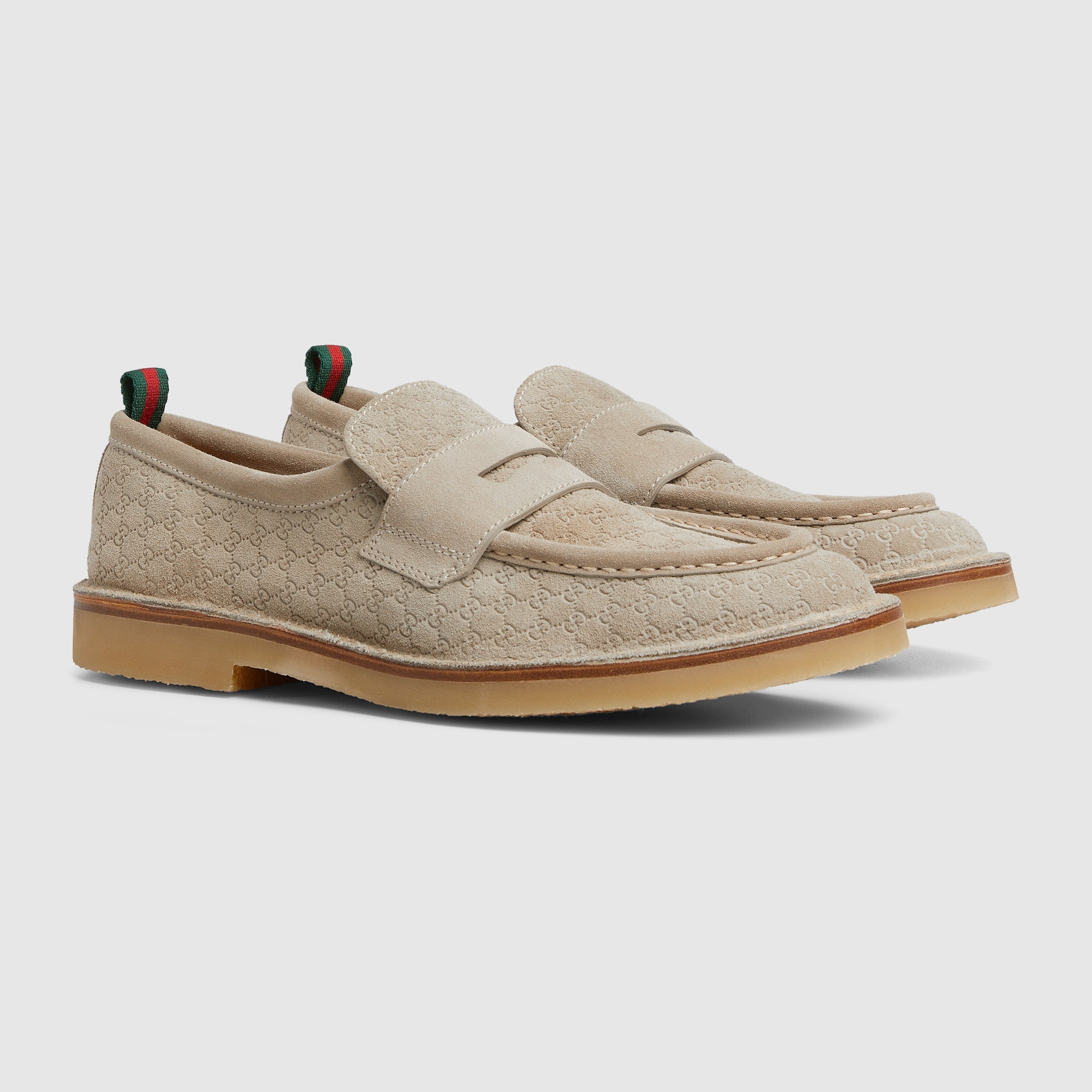 Gucci Web GG Suede Loafers - 2