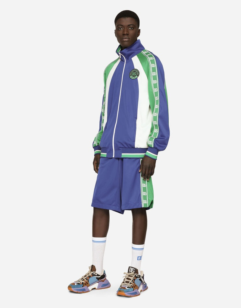 Zip-up sweatshirt with side bands and patch embellishment 2