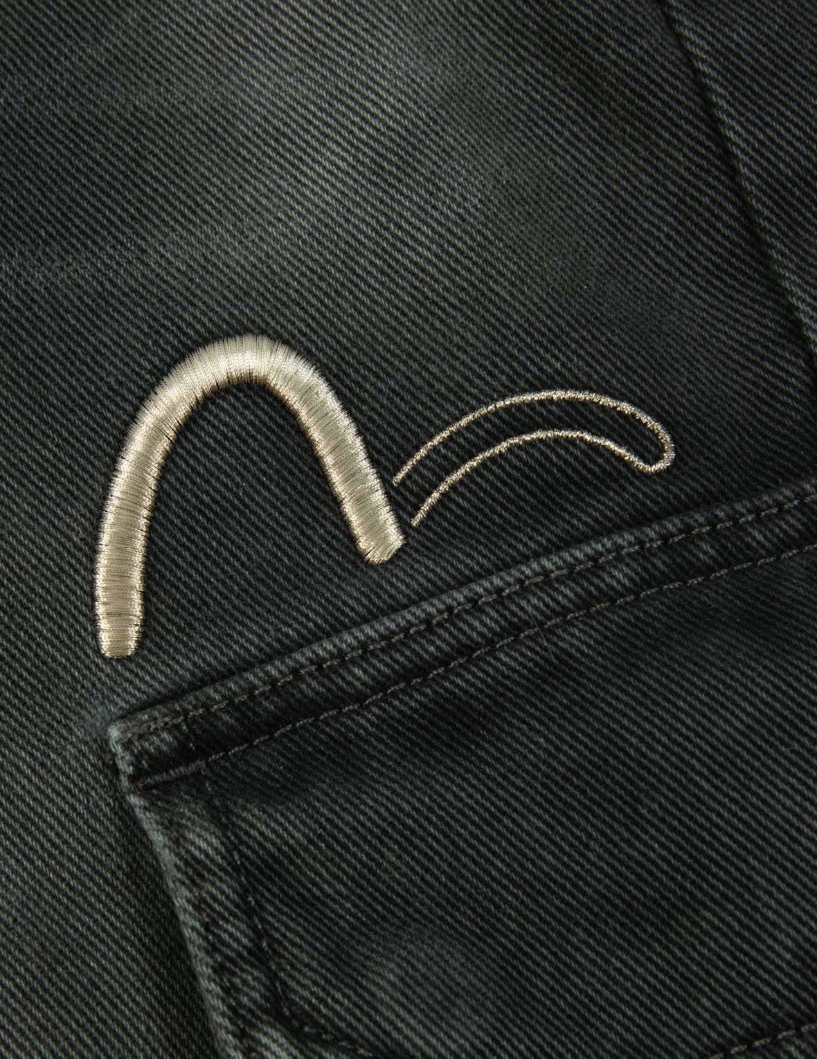 Seagull Embroidered Washed Denim Joggers - 7