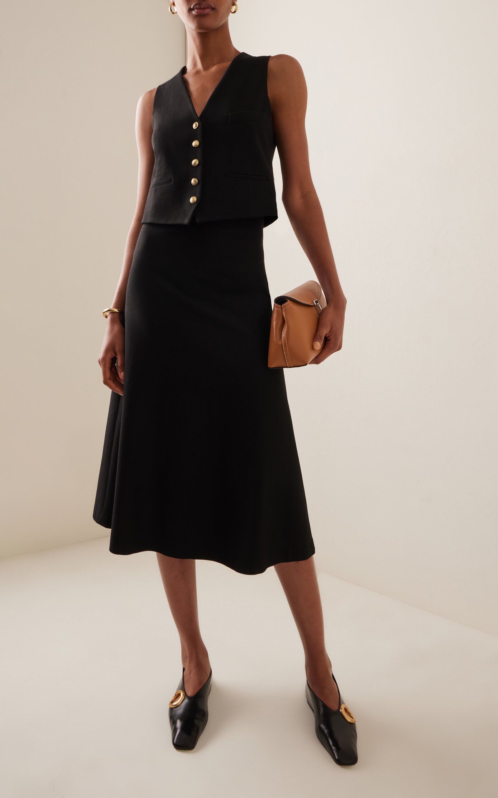 Flared Stretch-Jersey Skirt black - 2