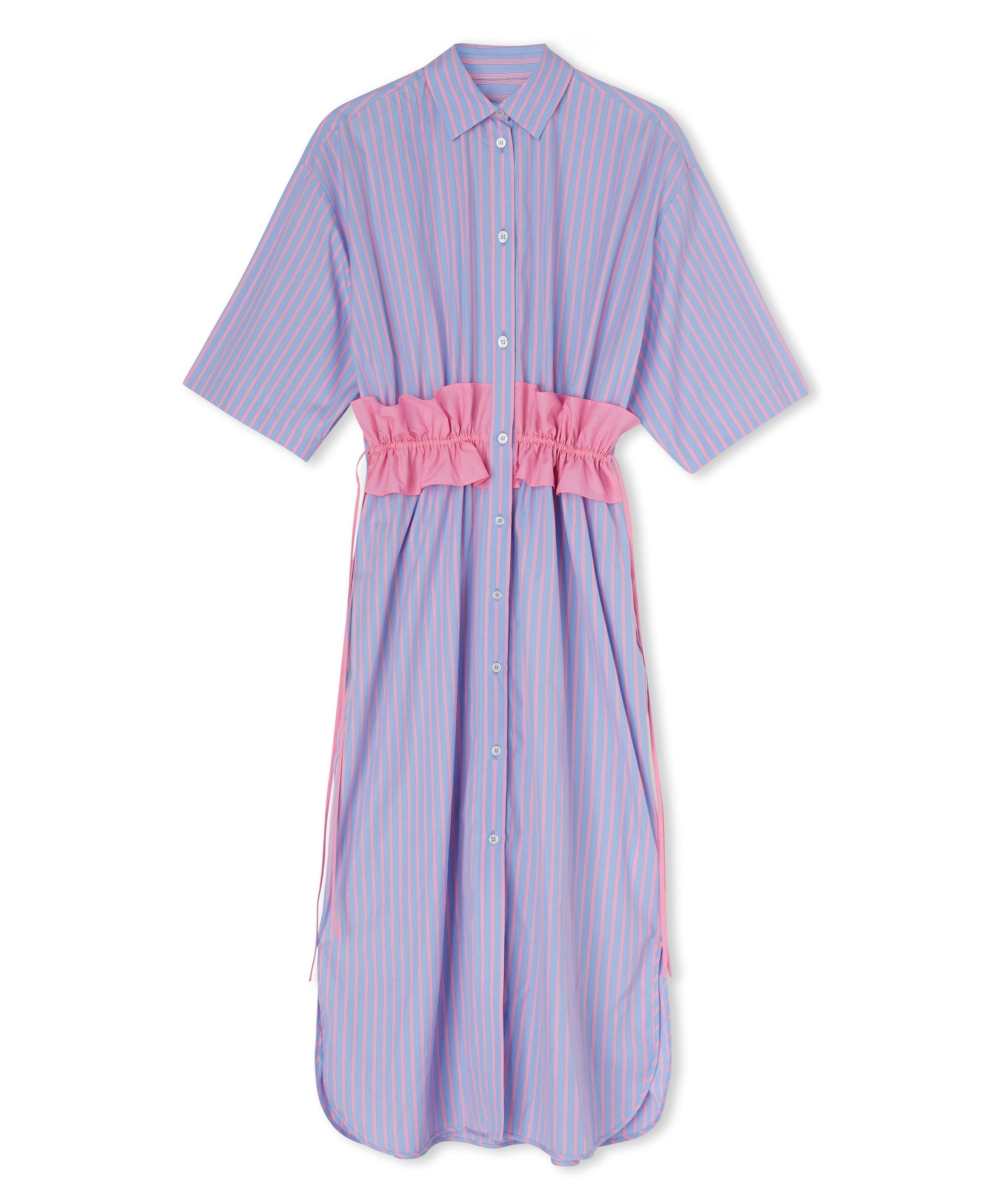 Poplin cotton chemisier dress with ruffled details - 2