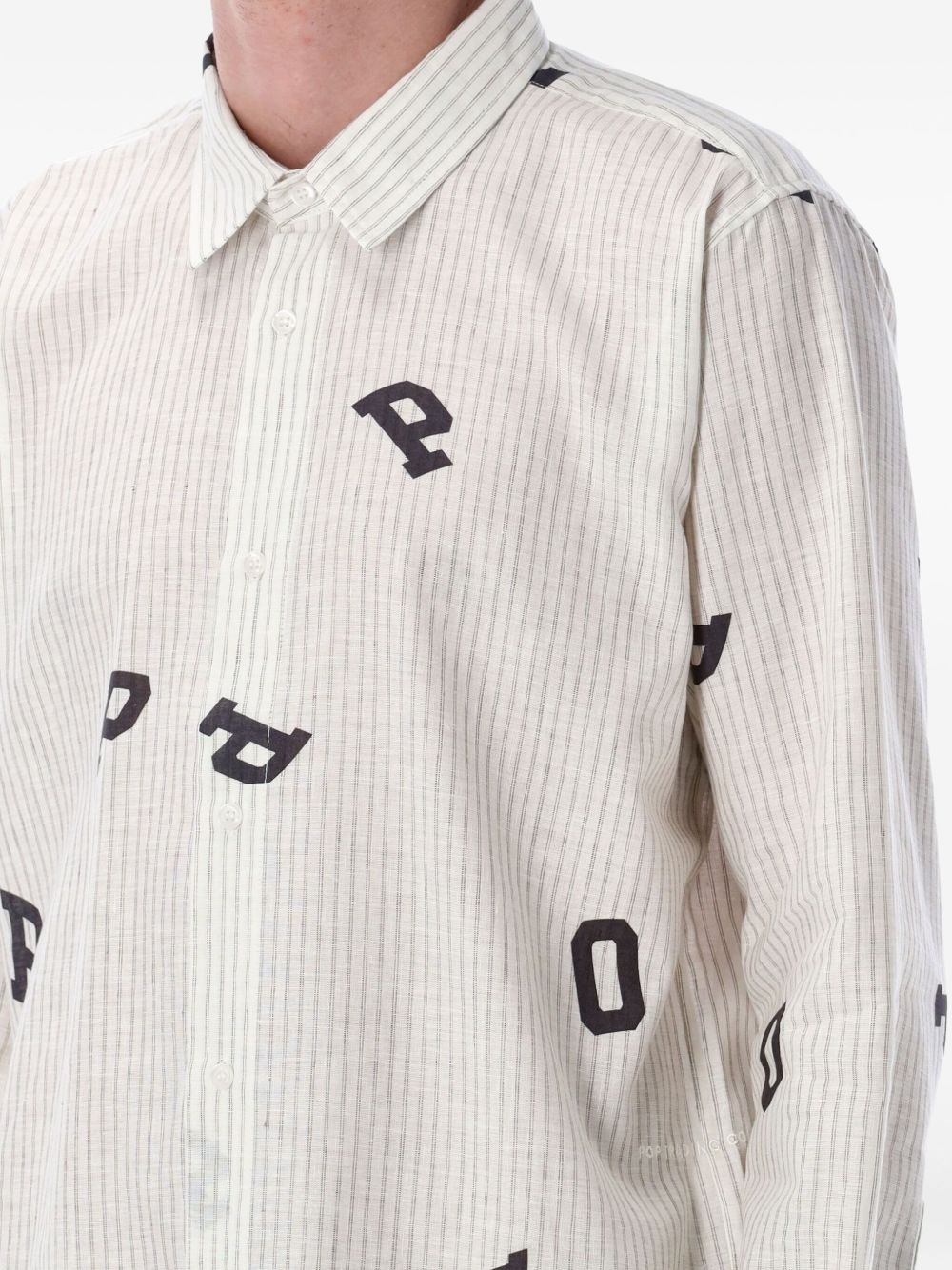 letter-print shirt - 3