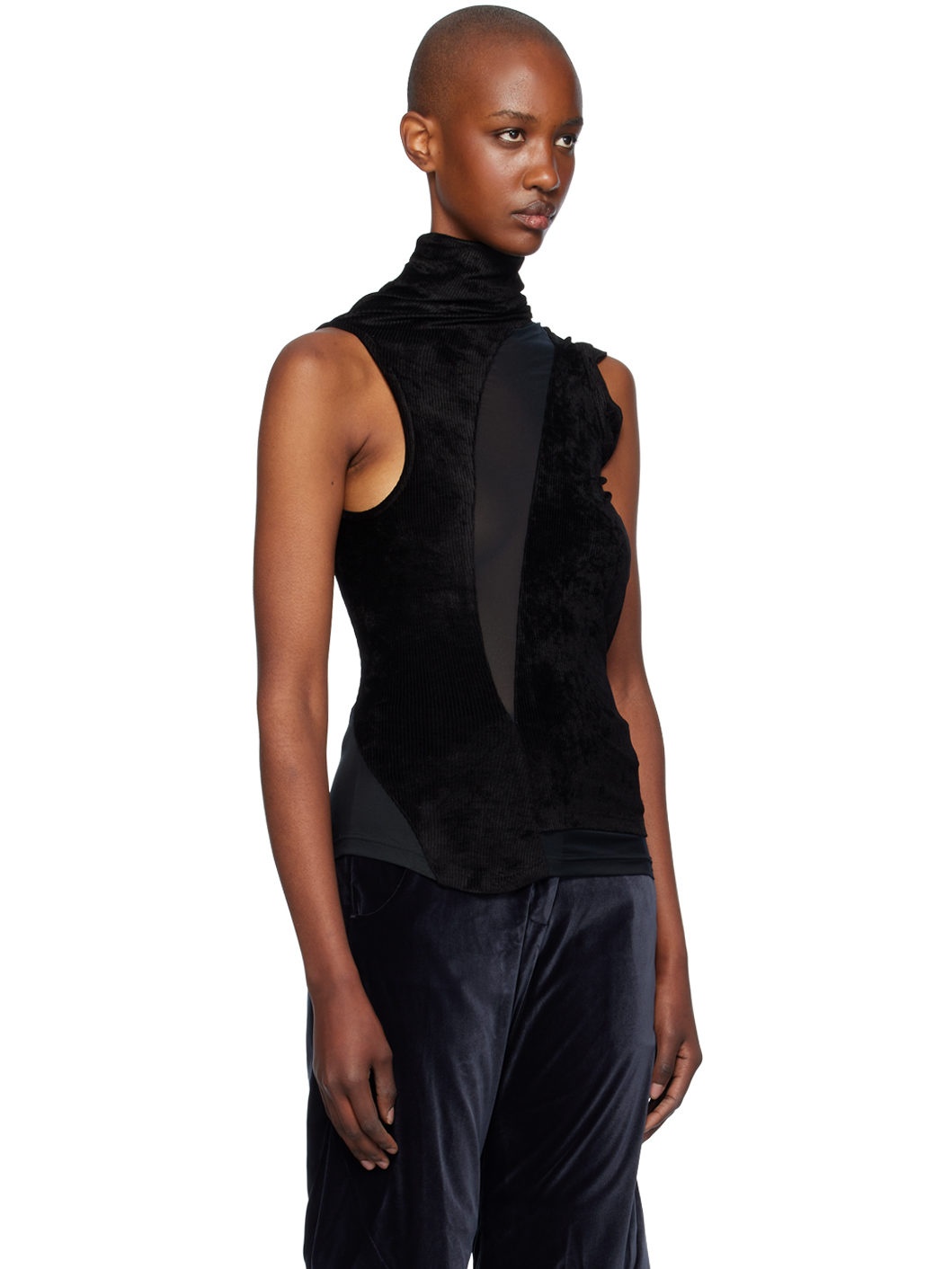 Black Pendle Paneled Tank Top - 2