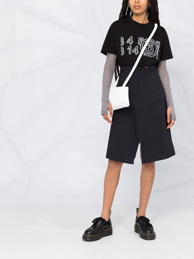 MM6 Maison Margiela pinstripe A-line skirt outlook