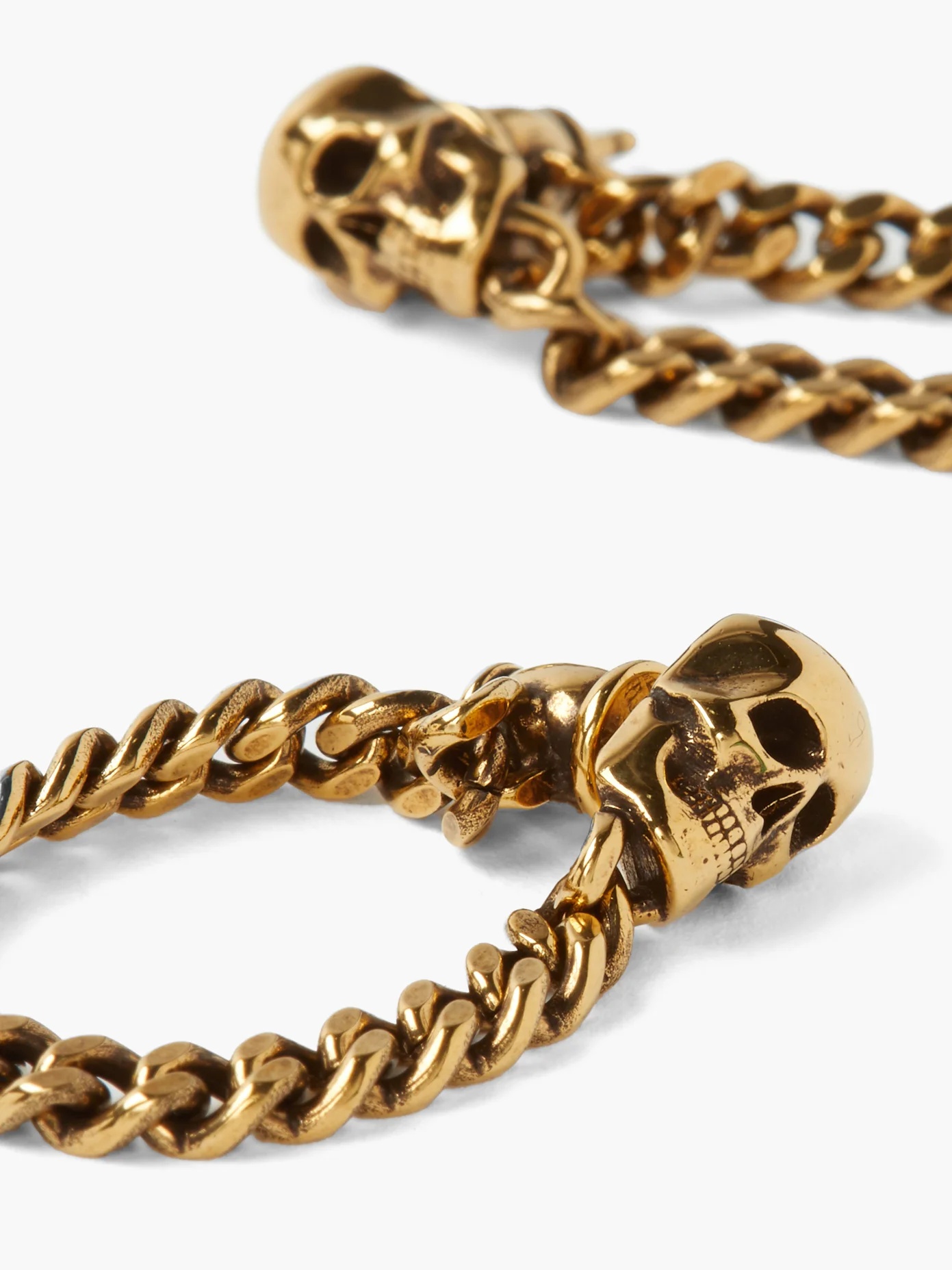 Skull chain-link drop earrings - 5