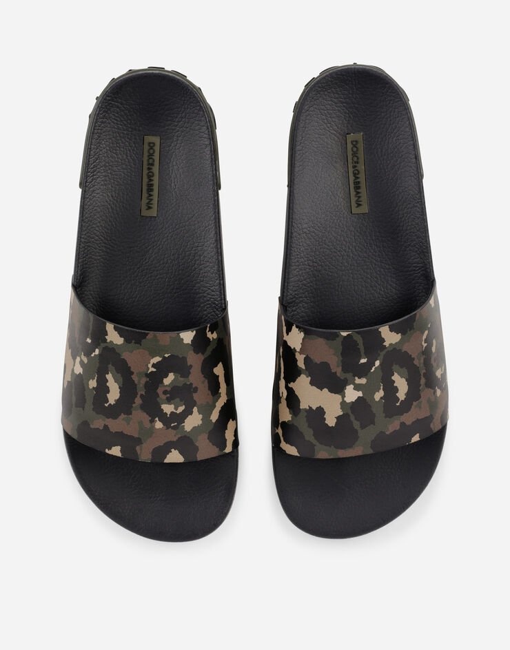 Camouflage rubber beachwear sliders - 4