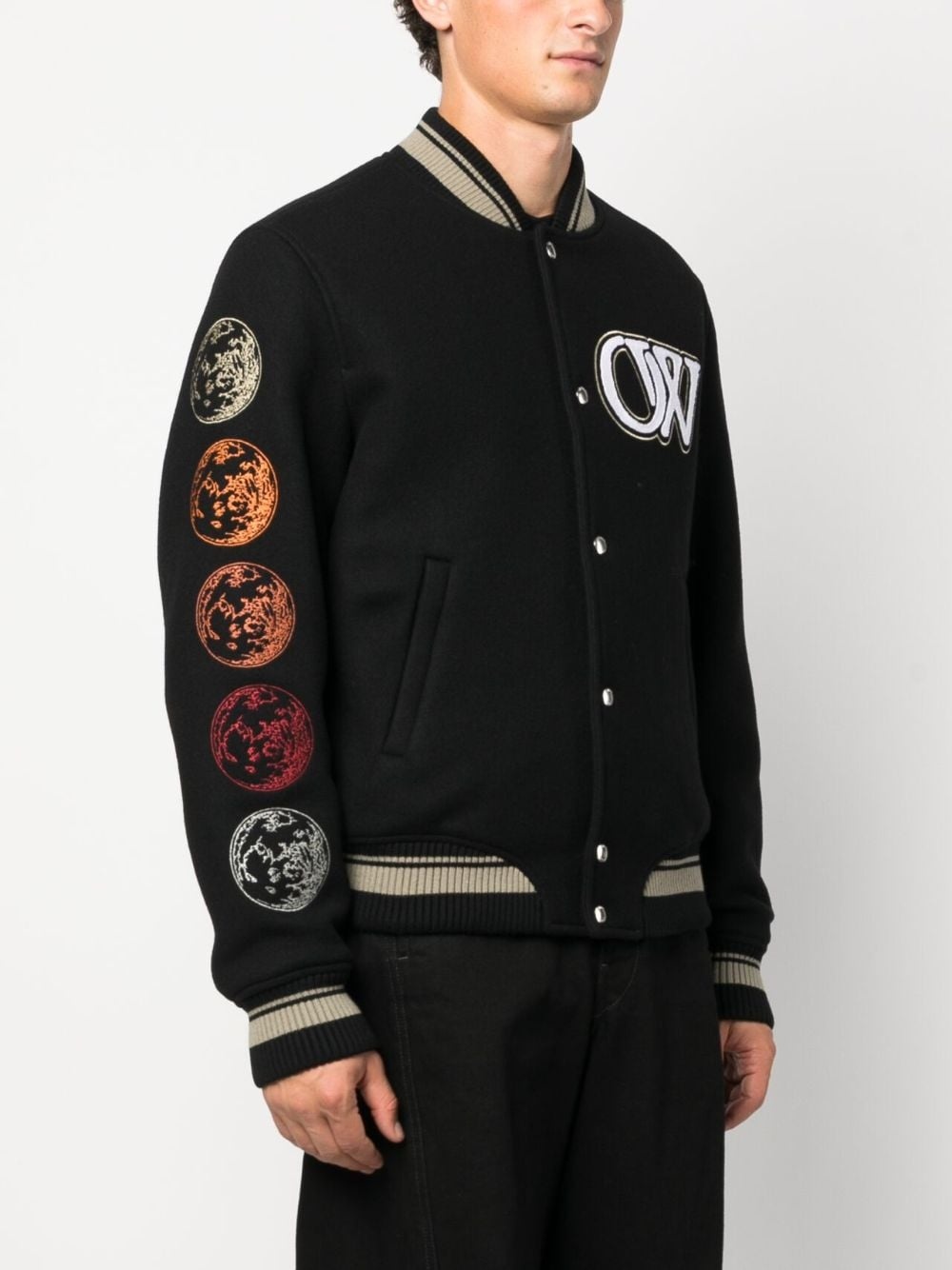 logo-appliqué bomber jacket - 4