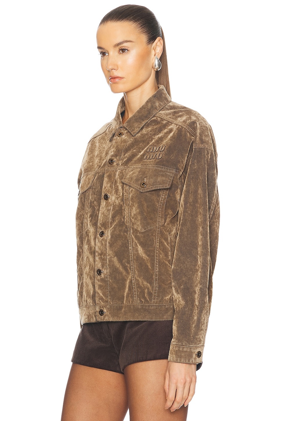 Velvet Button Up Top - 4