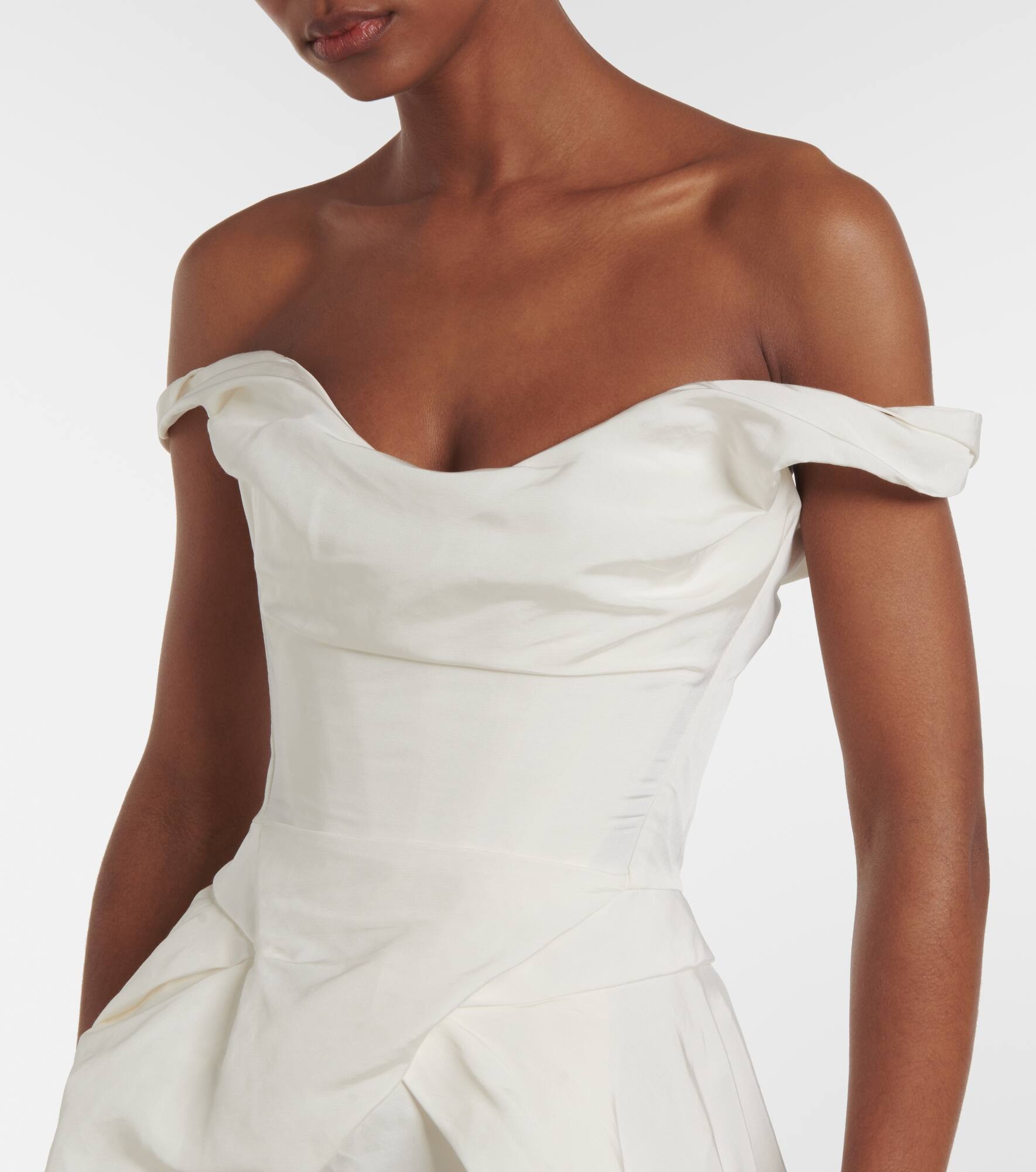 Bridal Tabitha off-shoulder faille gown - 4