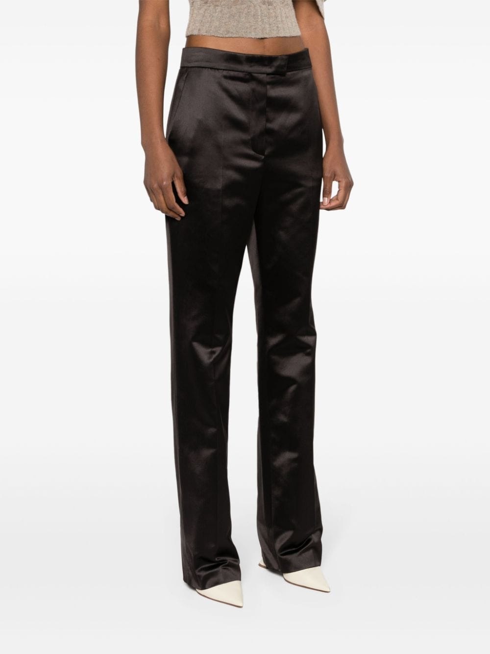 bootcut satin trousers - 3