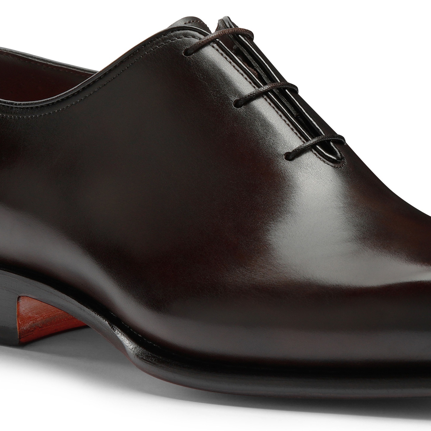 Men's polished brown leather Oxford shoe - 6