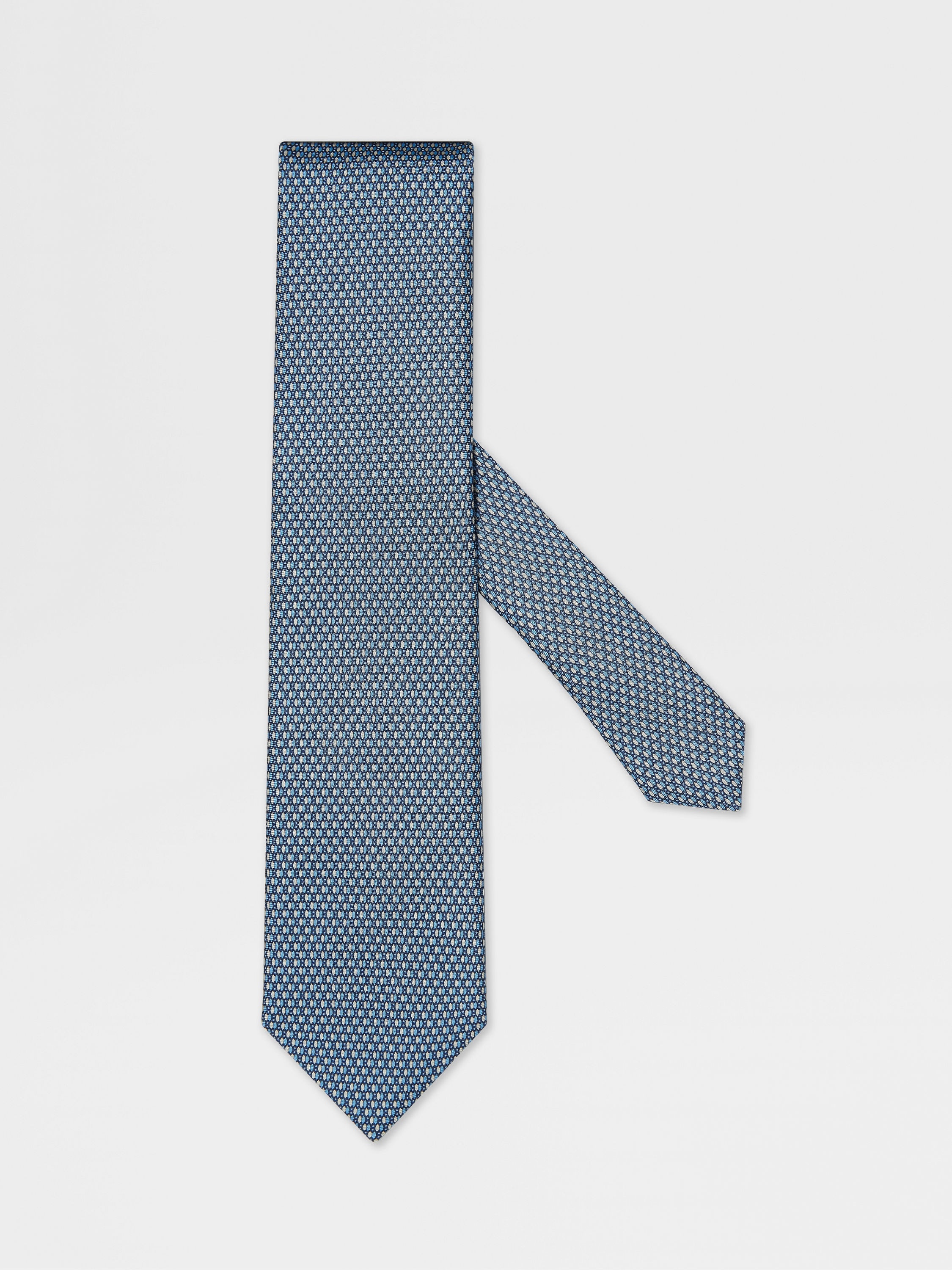 LIGHT BLUE SILK TIE - 1