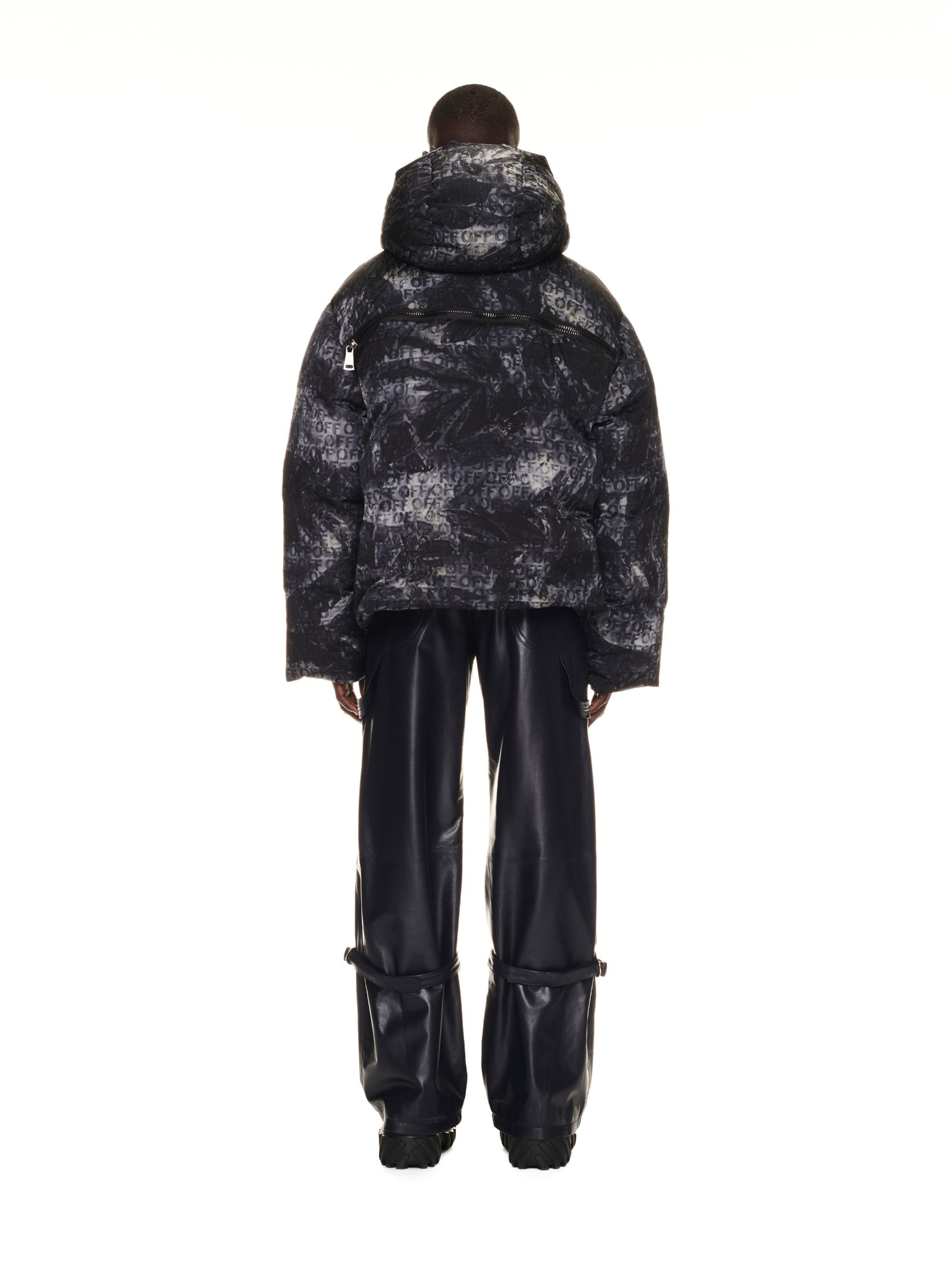 Off Ao Jacq Zip Down Puffer Black No Col - 4