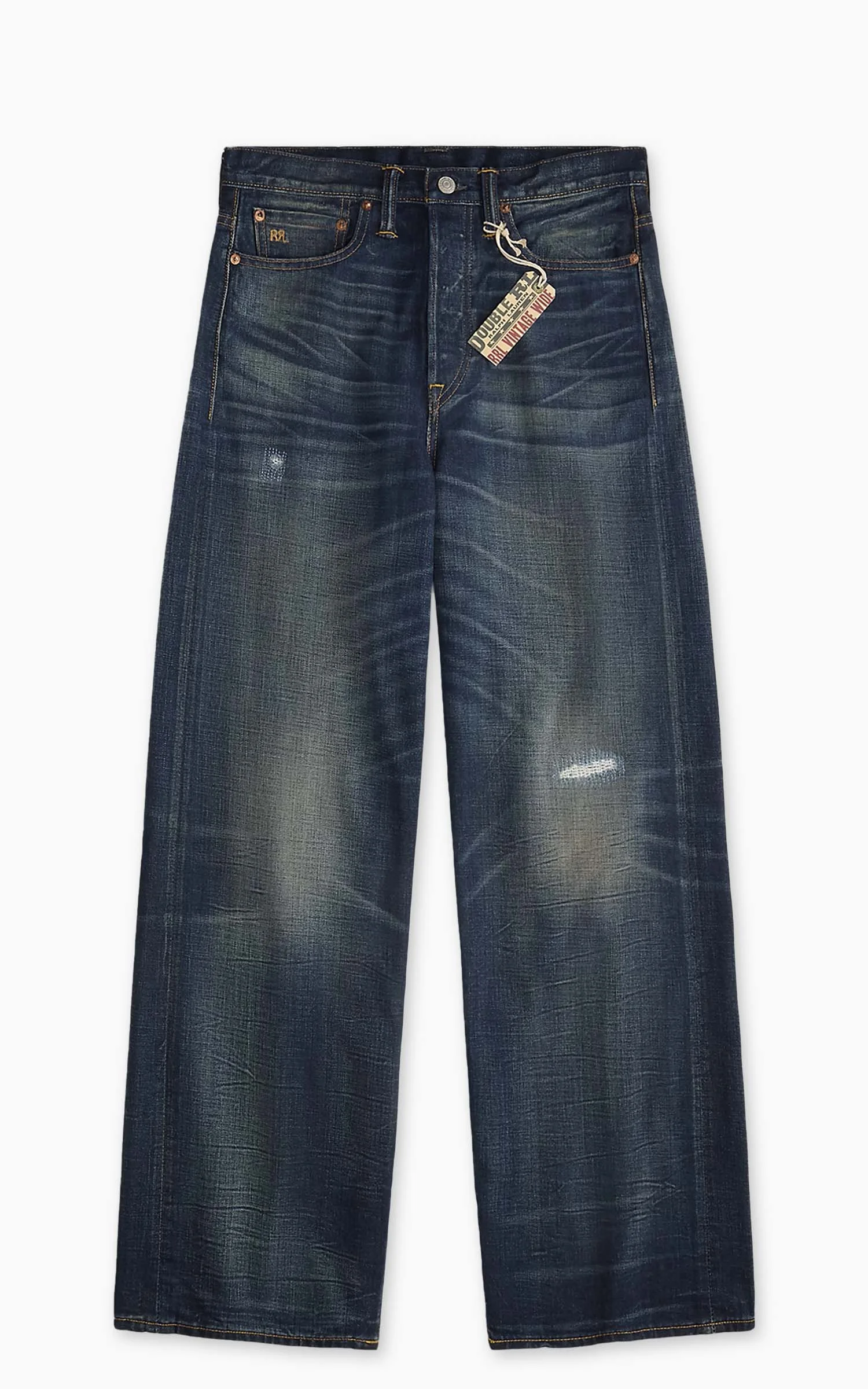 RRL VINTAGE WIDE FIT DISTRESSED KENLEY JEAN KENLEY WASH - 1