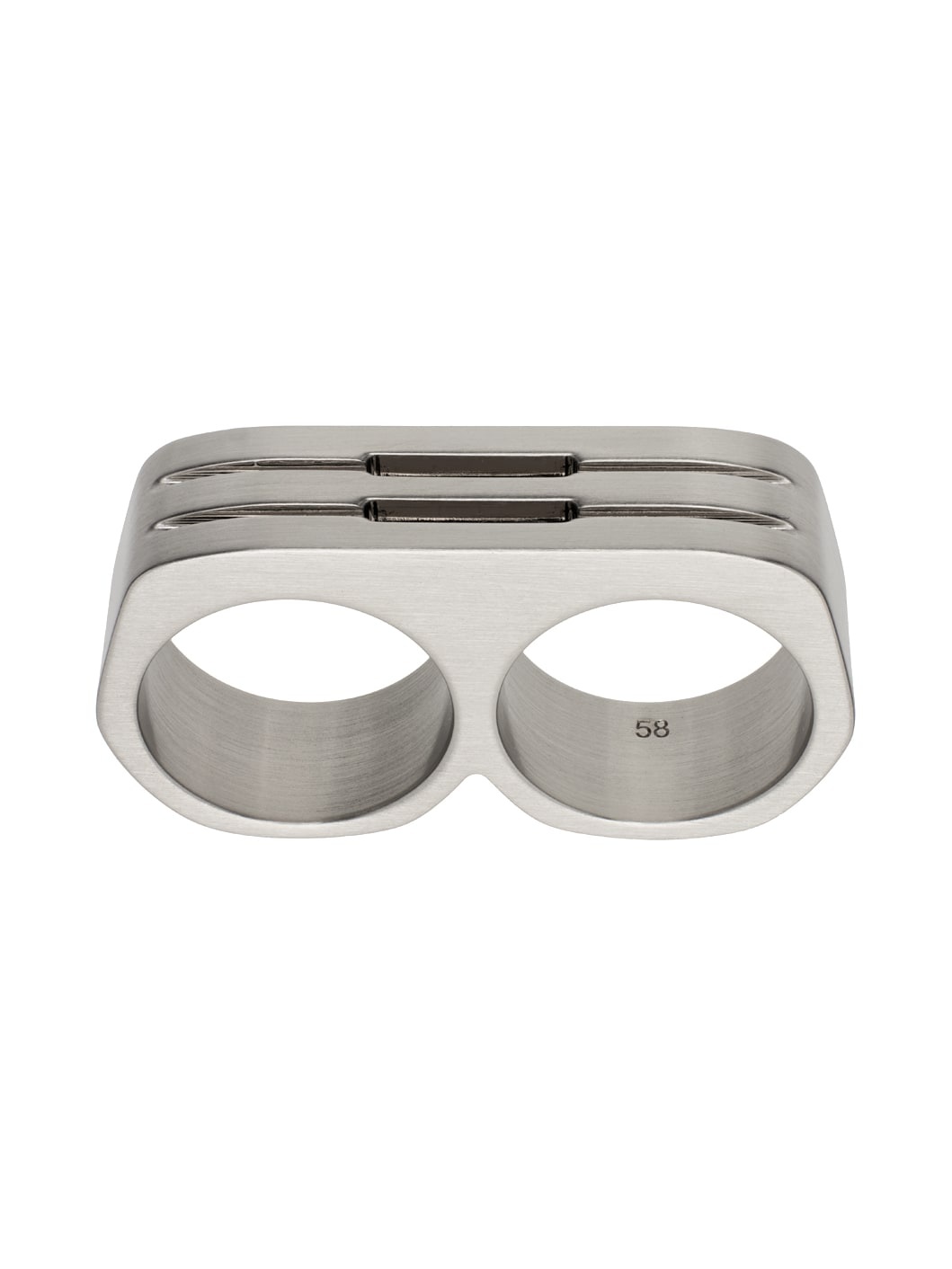 Silver Double Grill Ring - 1