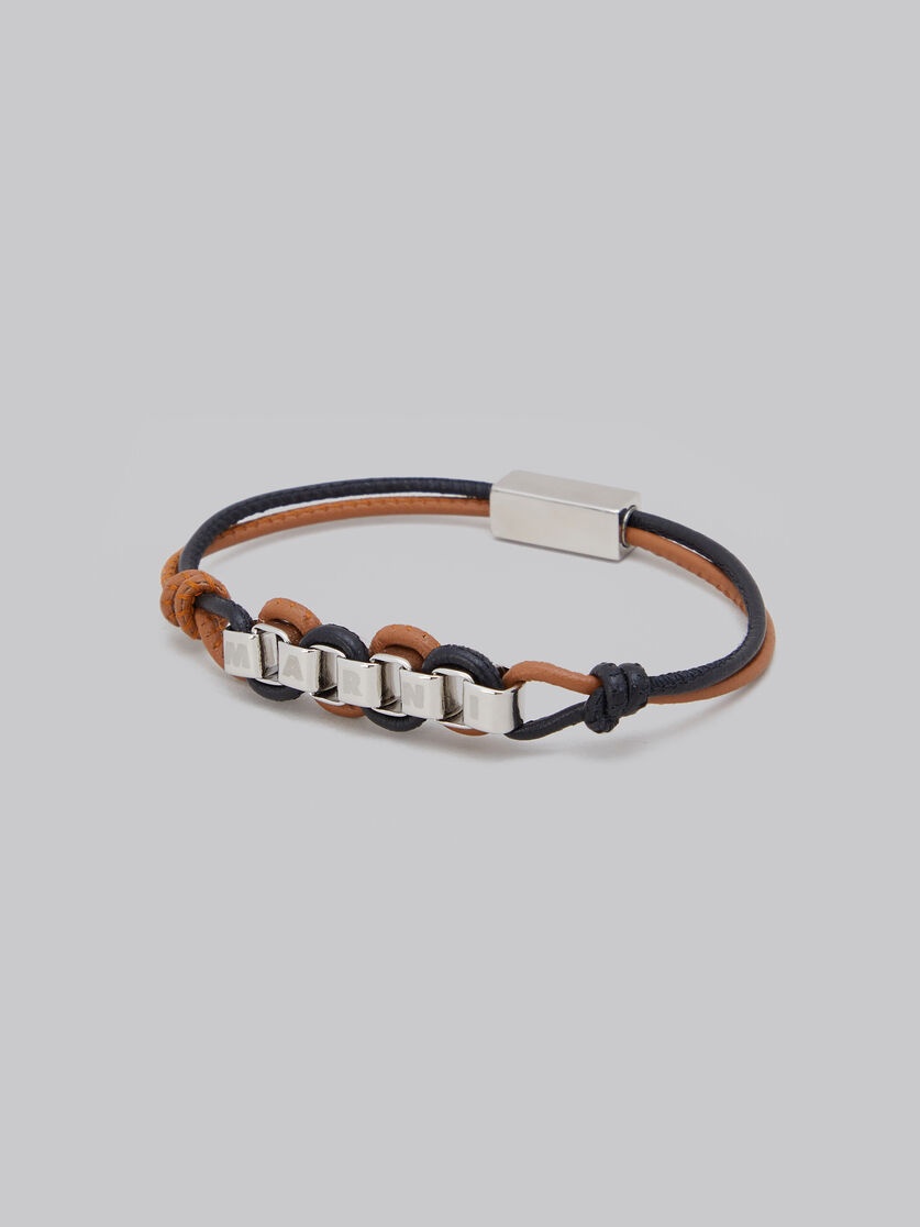 RED AND BLUE LEATHER BRACELET WITH MARNI LOGO - 4