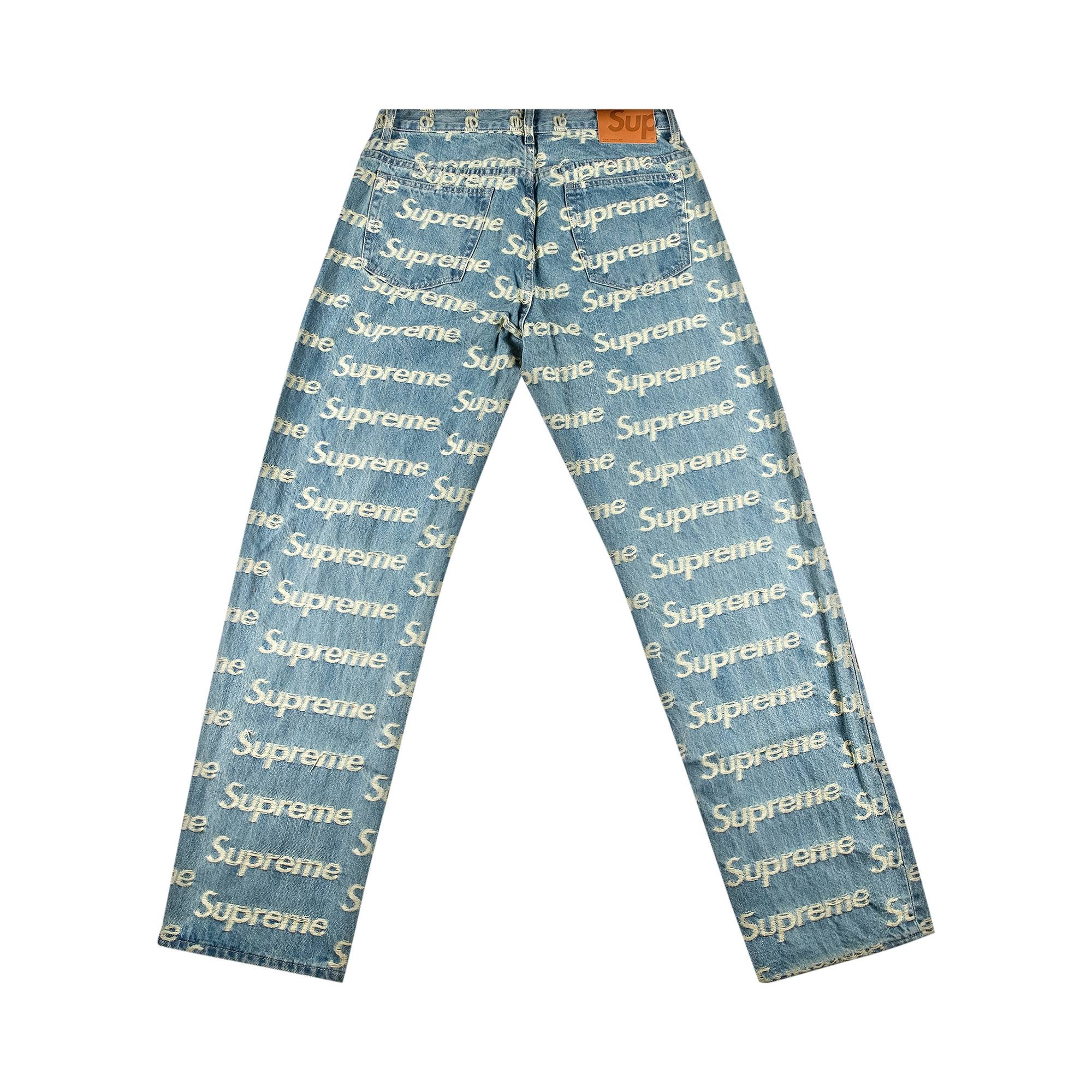 パンツ supreme Frayed Logos Regular Jean Supreme Supreme Frayed Logos Regualr Jean 'Blue' | REVERSIBLE