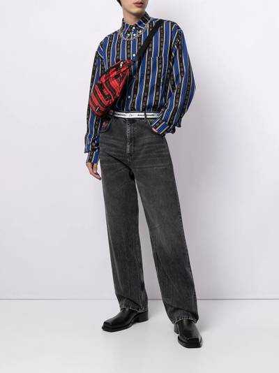 BALENCIAGA logo-waistband straight-leg jeans outlook