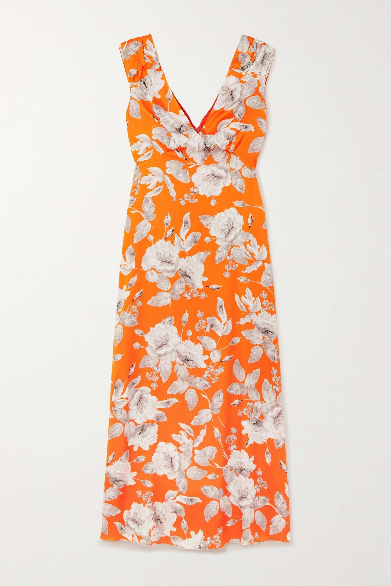 Garnelle floral-print stretch-satin midi dress - 1