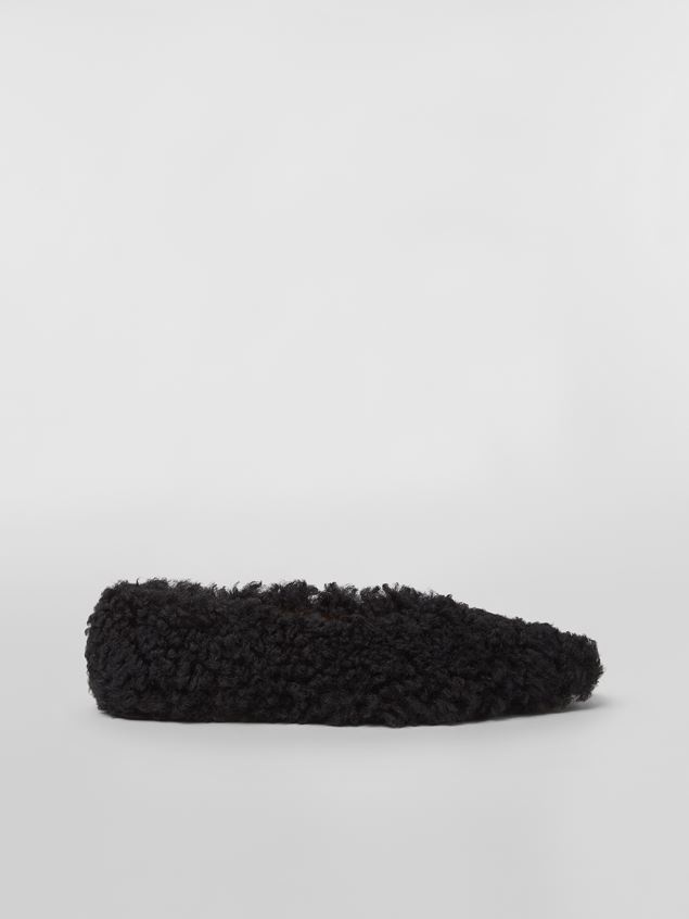 BLACK-BLUE SHEARLING BALLERINA - 1