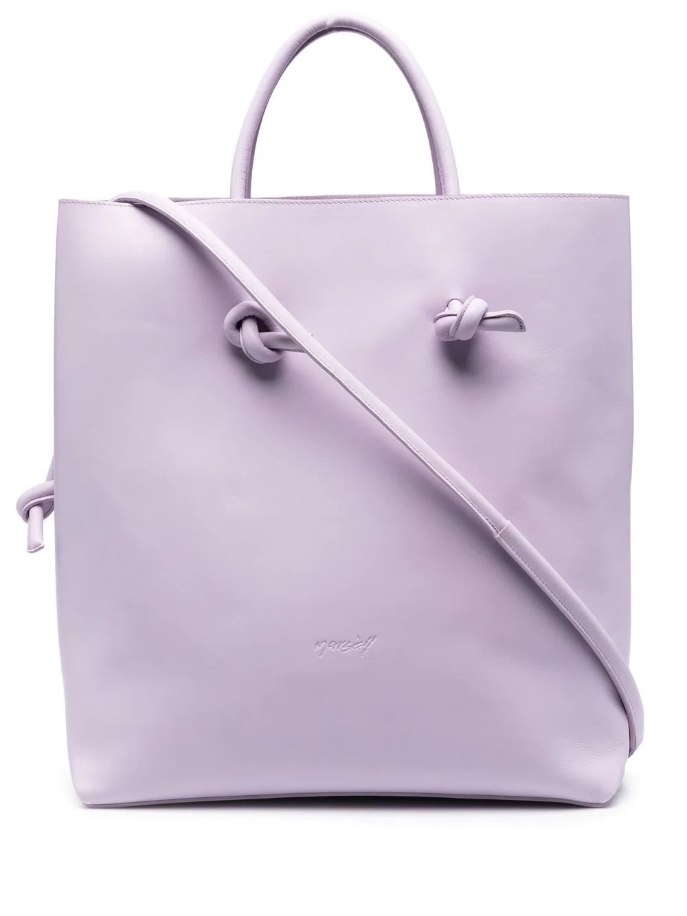 embossed-logo leather tote bag - 1