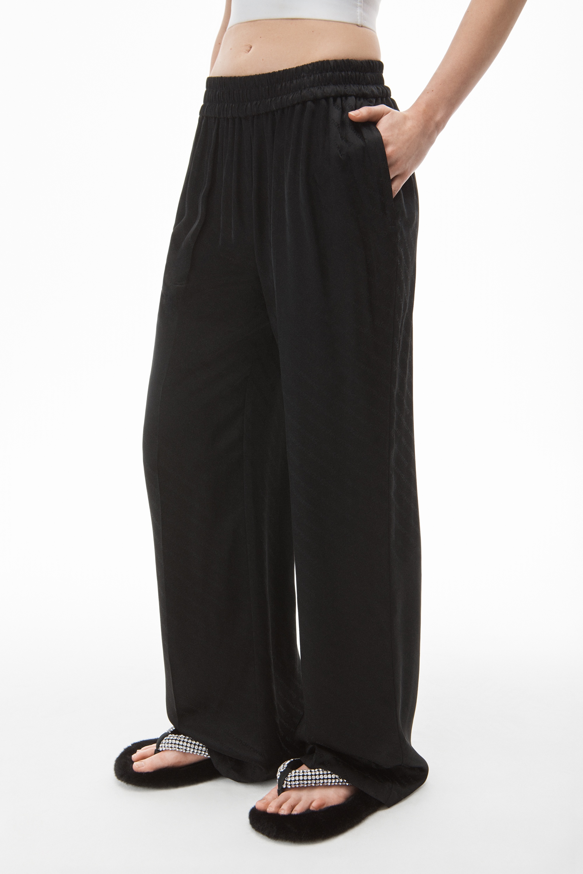 PAJAMA PANT IN JACQUARD SATIN - 3