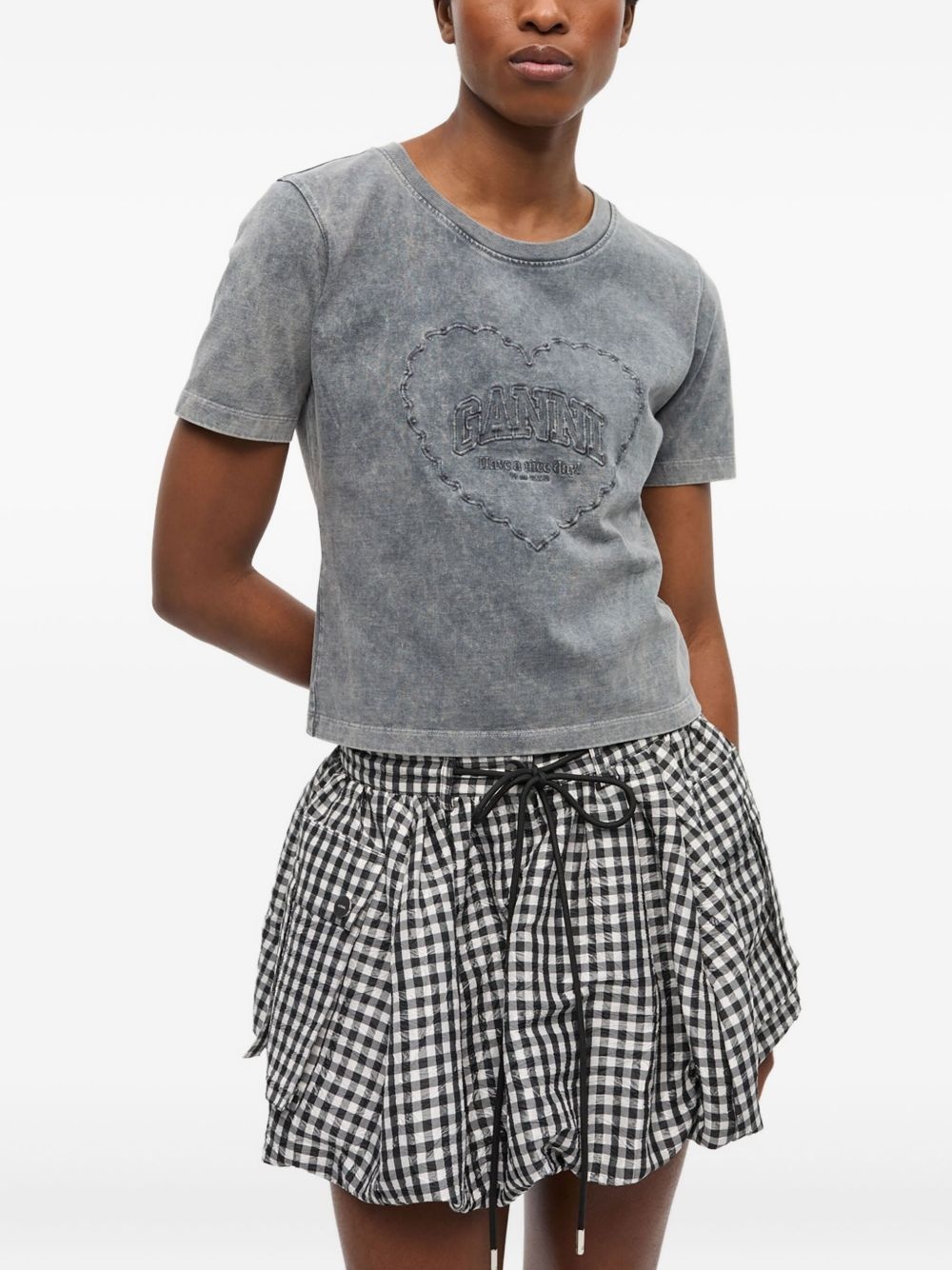 logo-embroidered T-shirt - 3