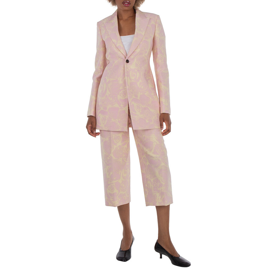Burberry Rose Print Wool-Blend Trousers - 4