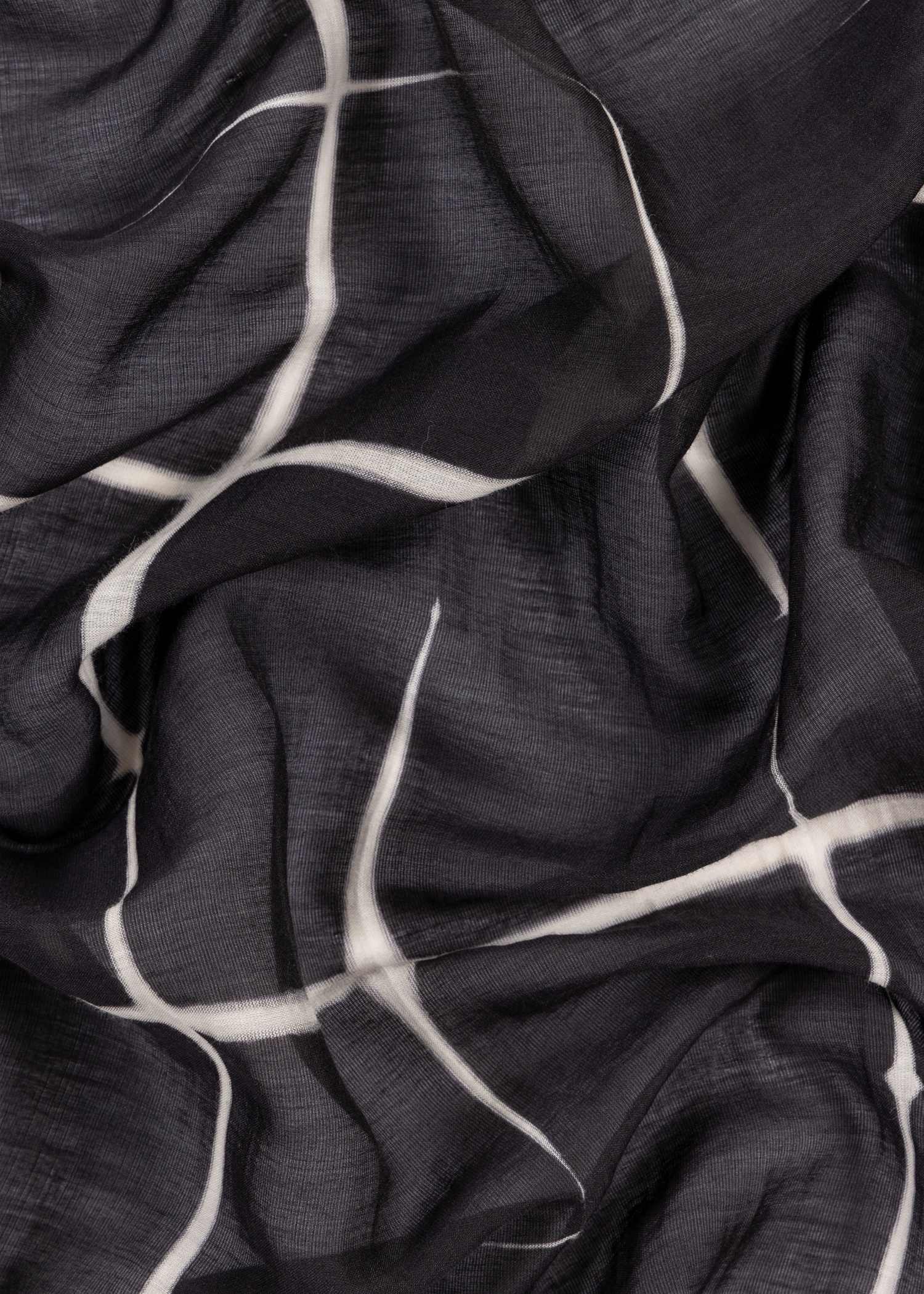 Women's Black Geometric Print Cotton-Silk Scarf - 4