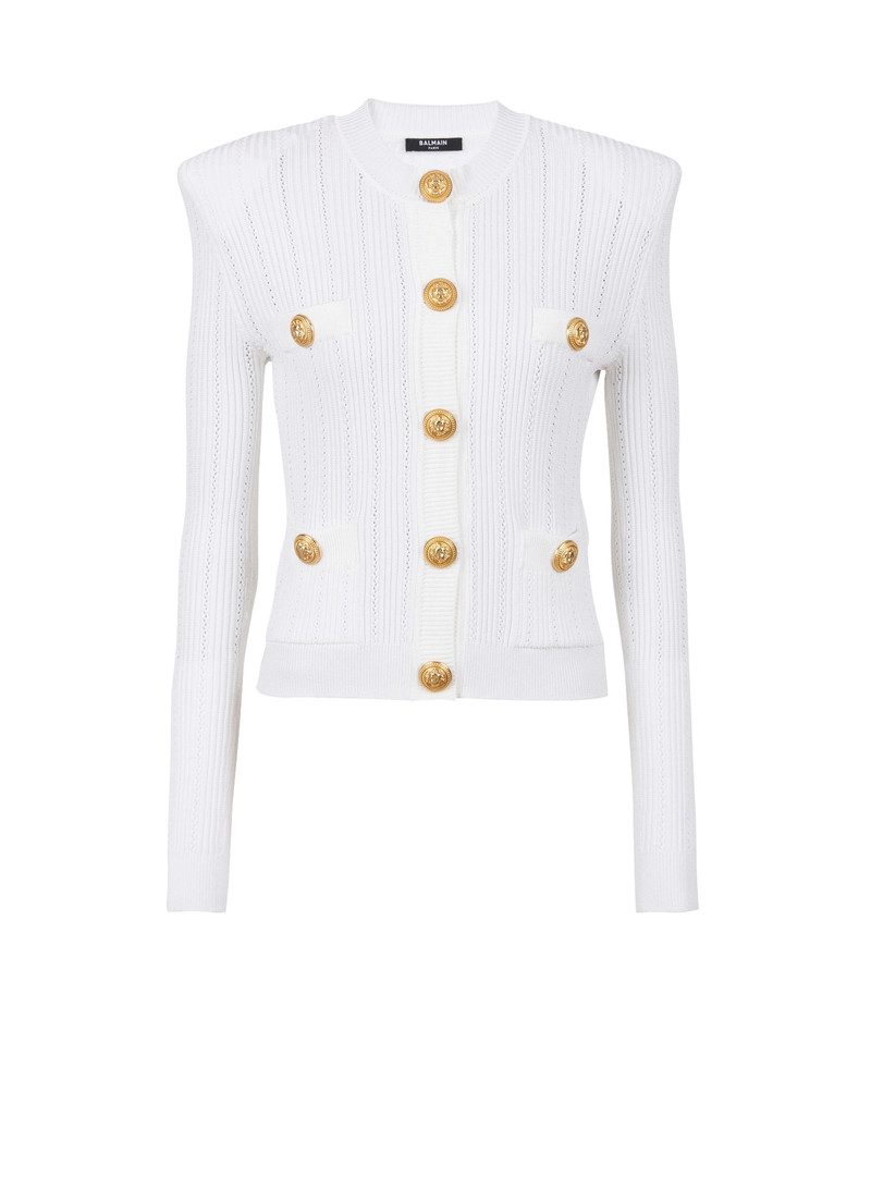 Knit cardigan with gold buttons 1