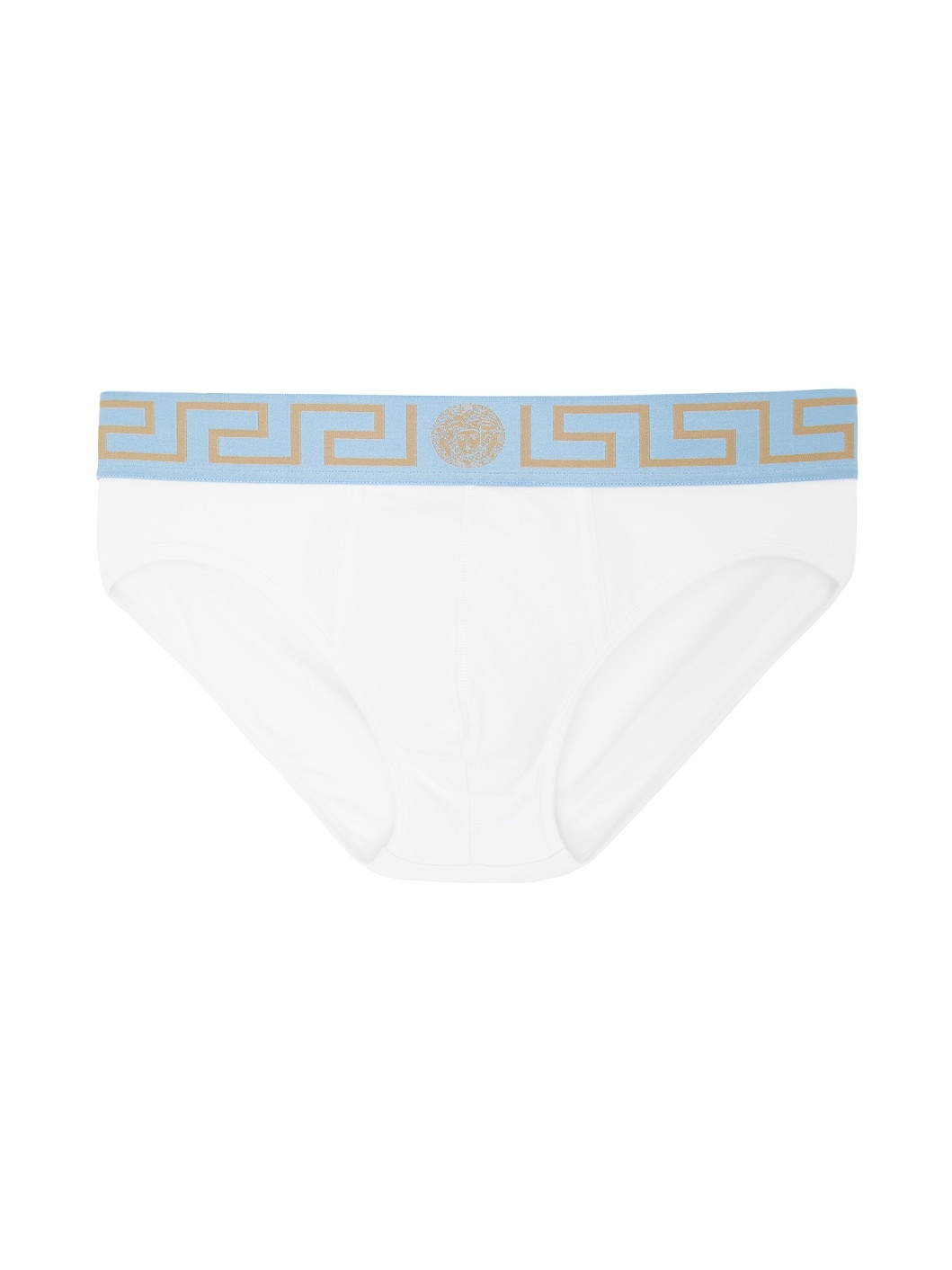 White Greca Border Briefs - 1