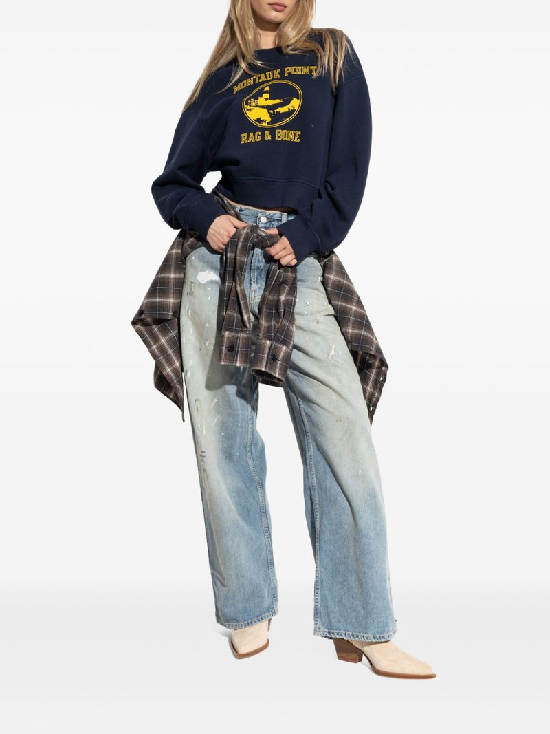 rag & bone Montauk Point graphic-print cropped sweatshirt outlook
