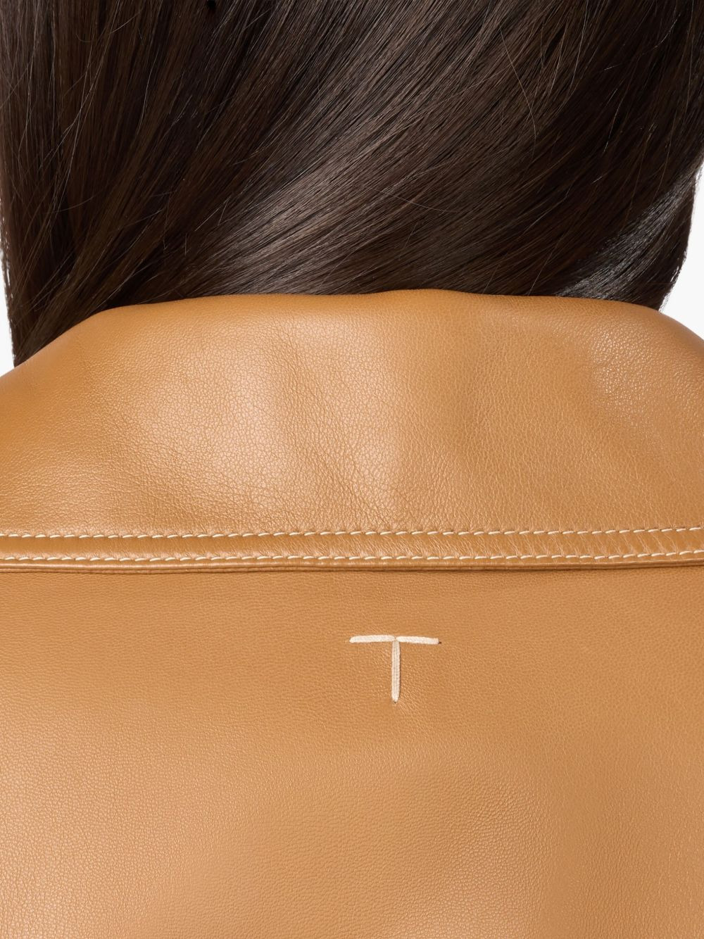belted leather jacket - 5