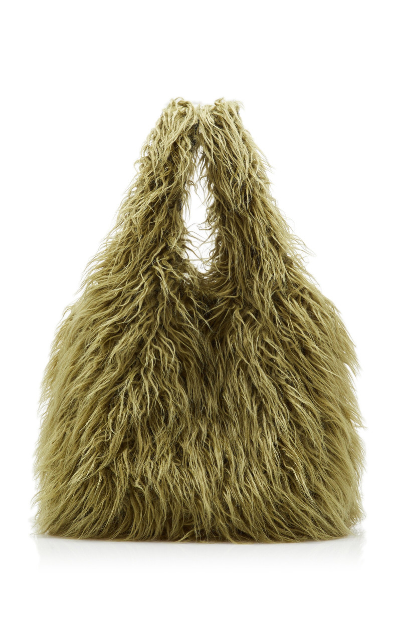 Faux Fur Tote green 4