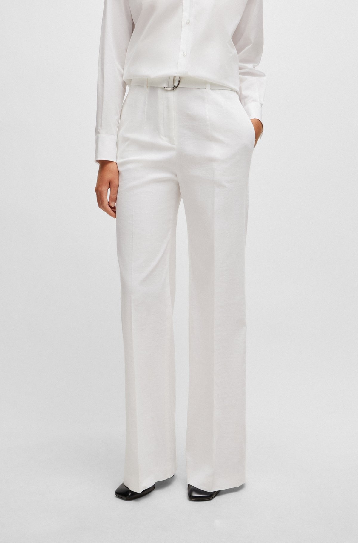 RELAXED-FIT TROUSERS IN A LINEN BLEND - 2