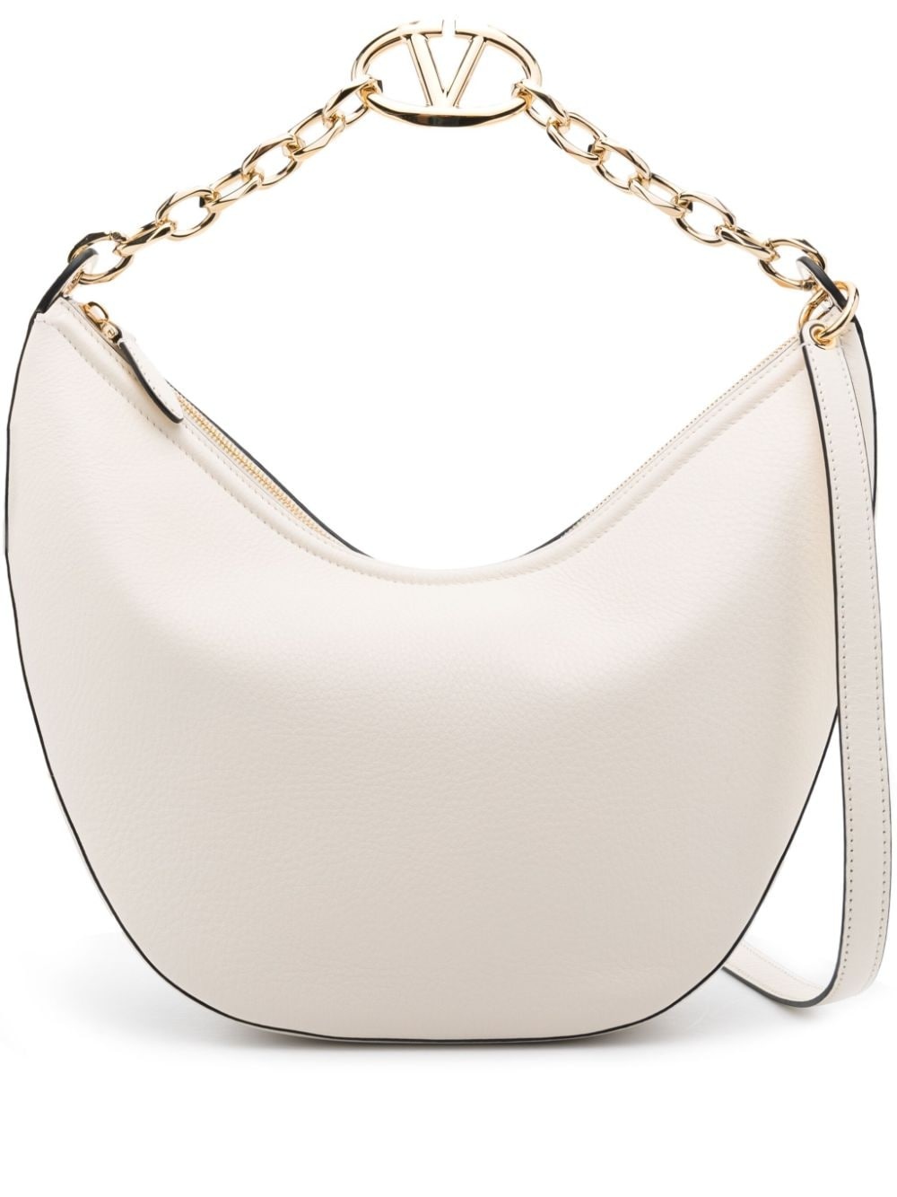 VLogo Signature leather shoulder bag - 1