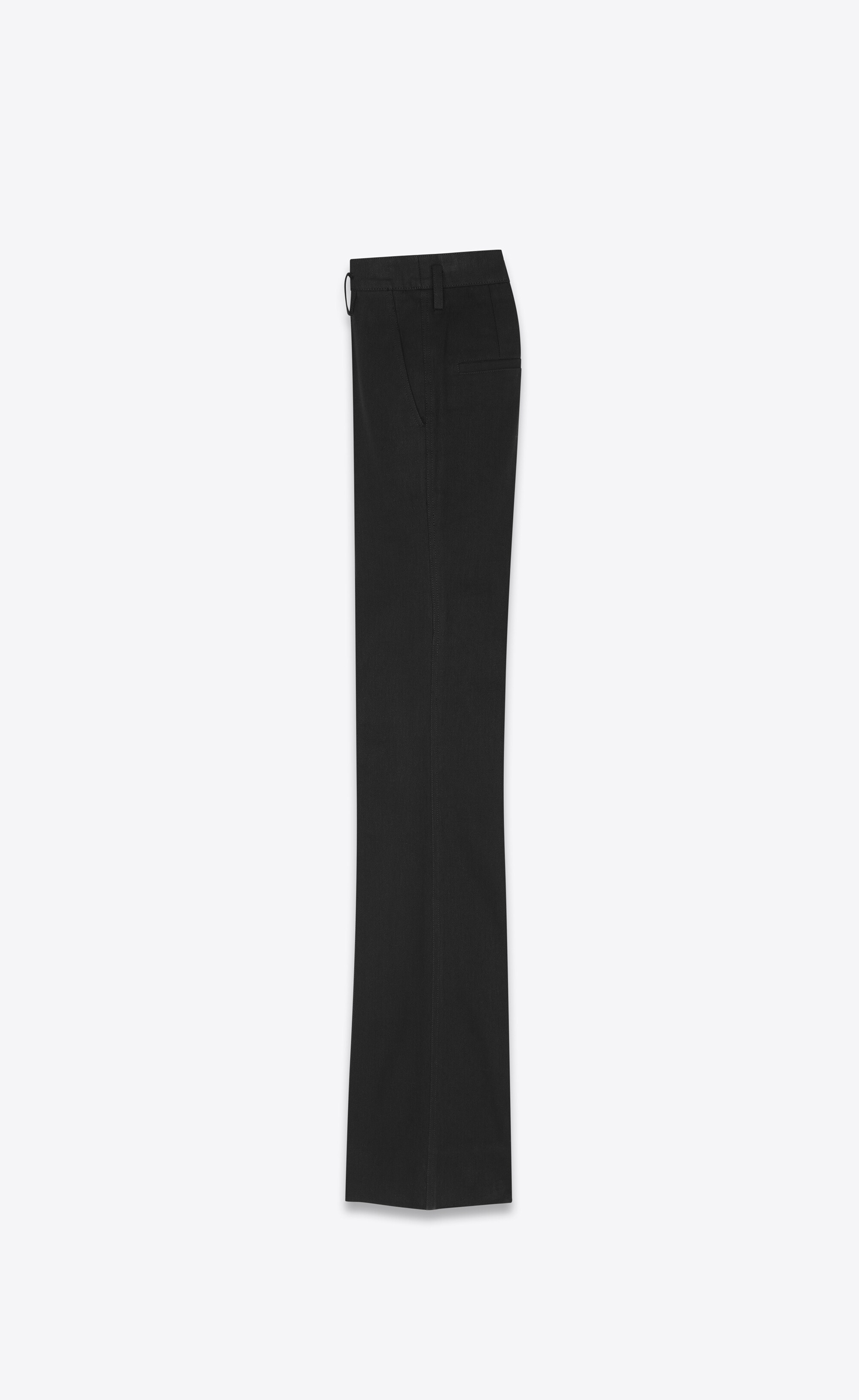 high-waisted pants in black denim - 2