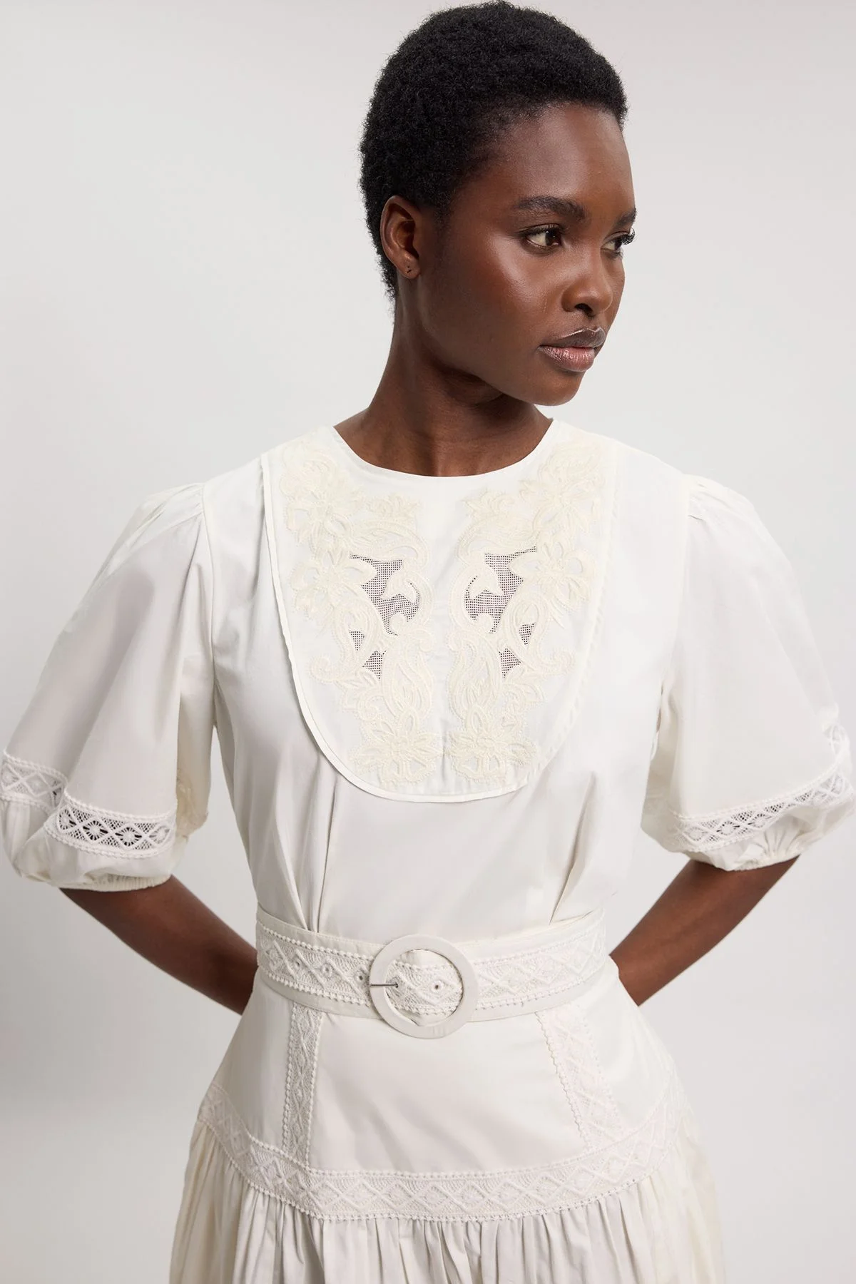 Poplin Belted Midi Dress - 1