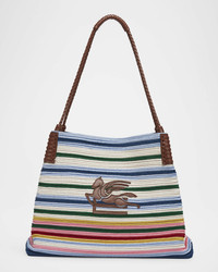 Etro Libra Striped Shopping Shoulder Bag | neimanmarcus